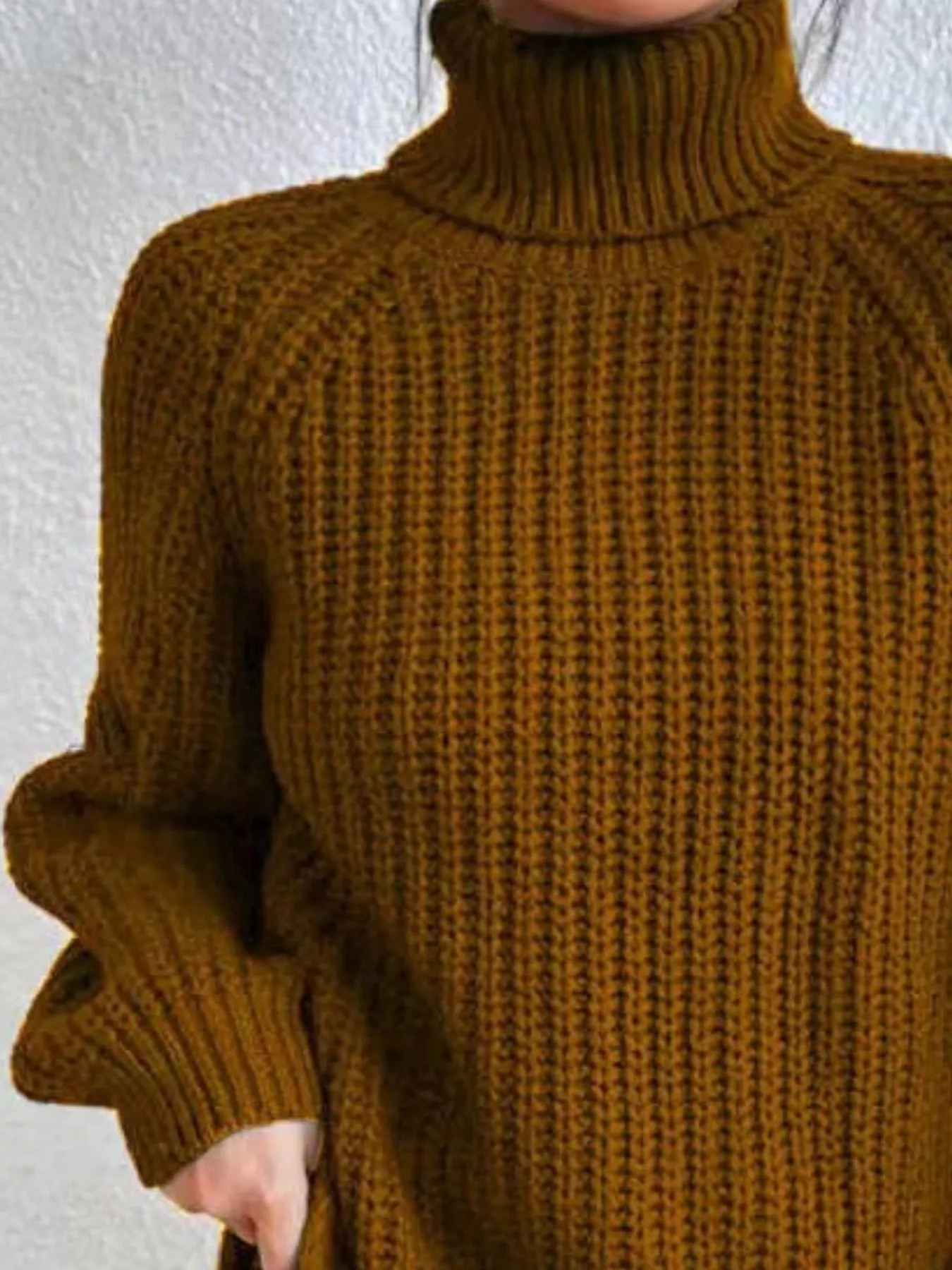 Full Size Turtleneck Long Sleeve Sweater Plus Size - Image 20