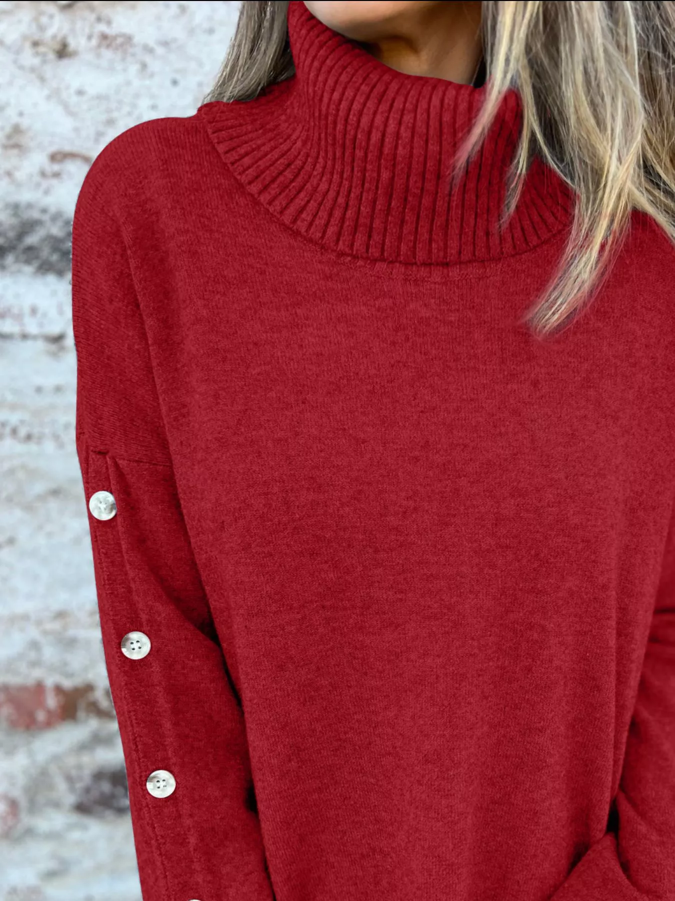 Full Size Turtleneck Long Sleeve Sweater Plus Size - Image 11