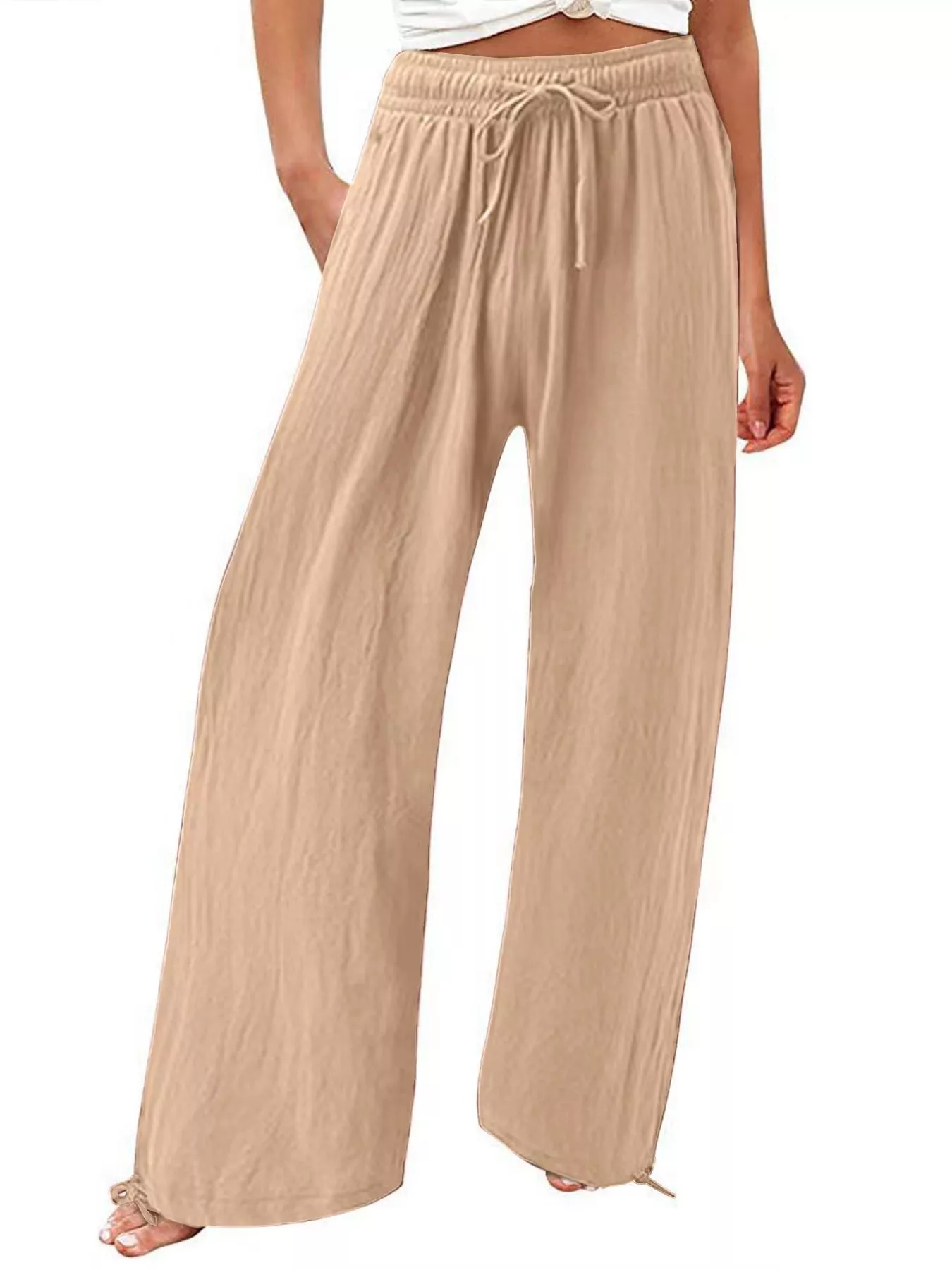 Full Size Wide Leg Pants with Drawstring Waist Plus Size - Image 18