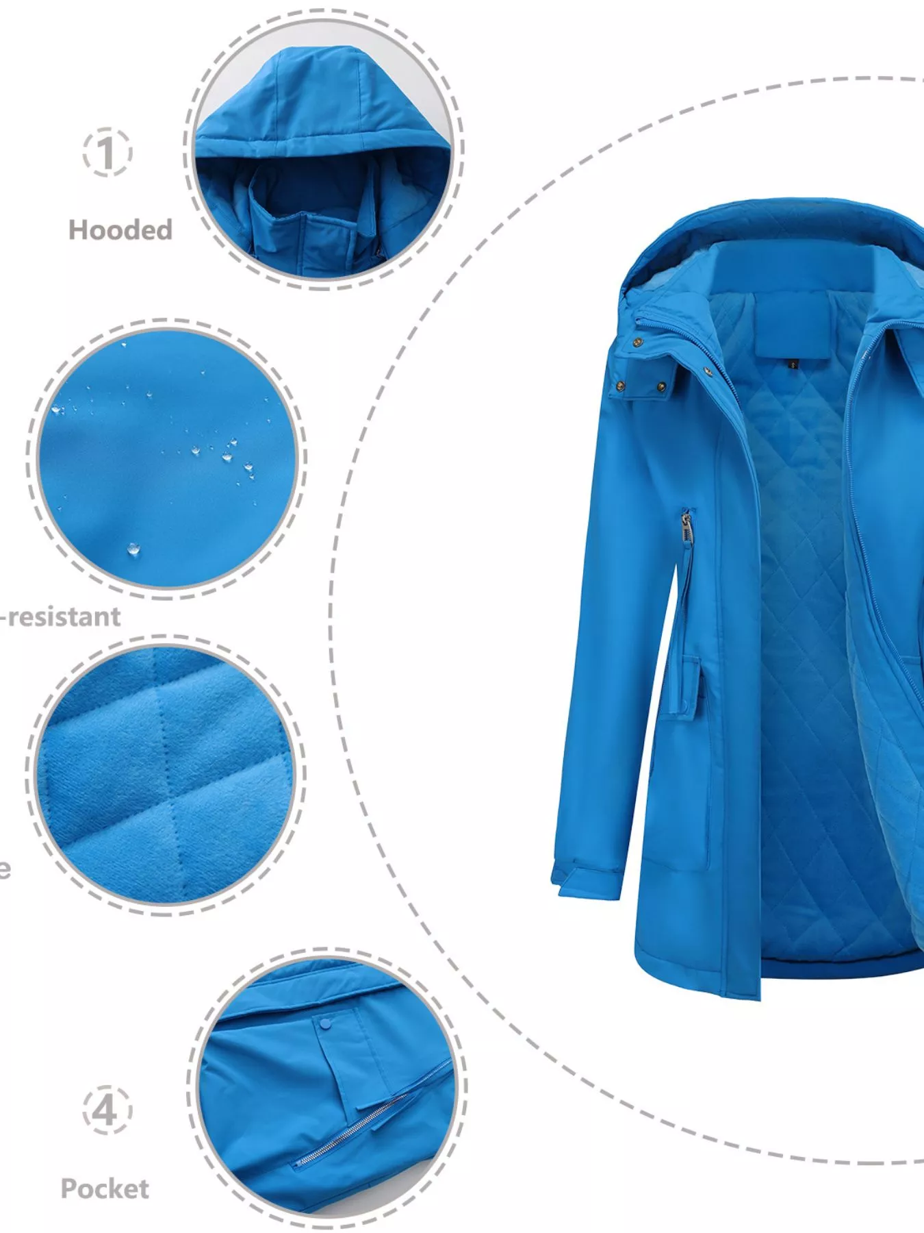 Full Size Zip Up Hooded Parka Outerwear Plus Size - Image 25