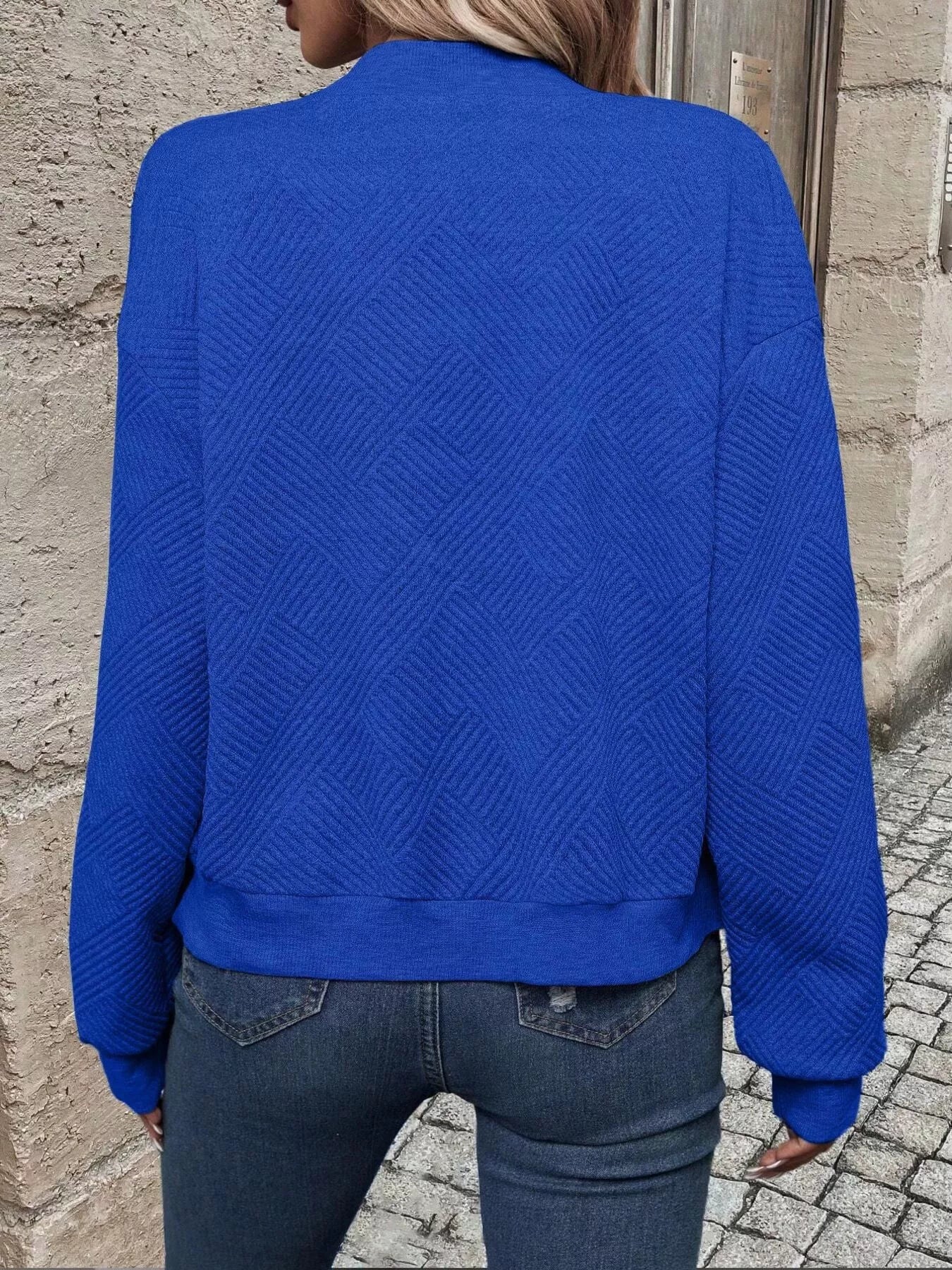 Full Size Zip Up Long Sleeve Textured Jacket Plus Size - Image 8