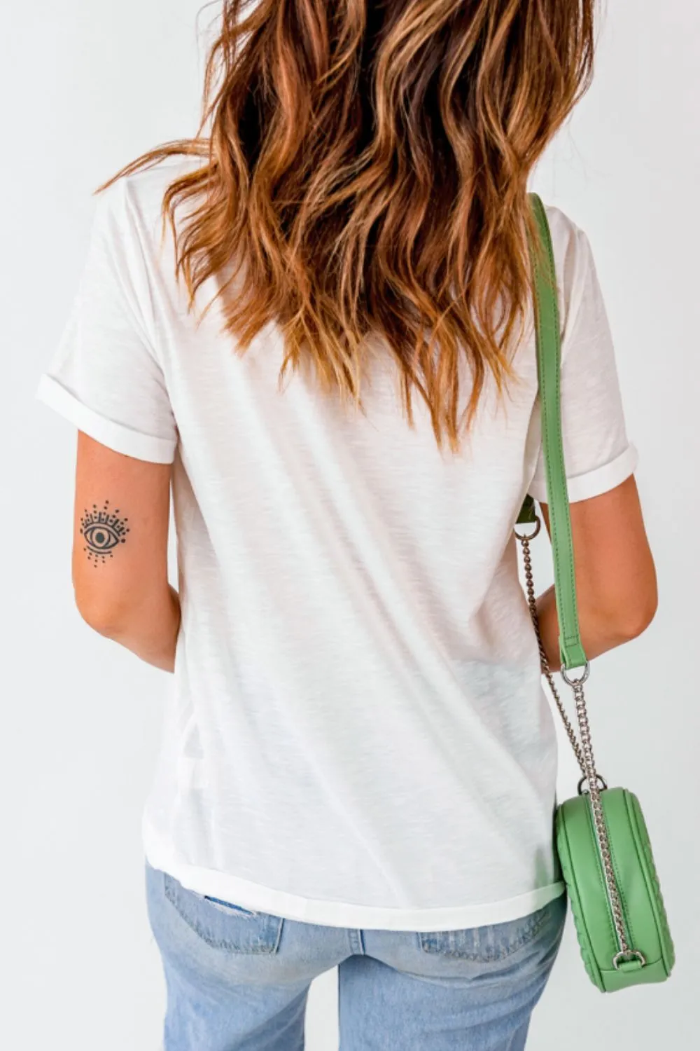 Funky America Letter Bow Round Neck T Shirt - Image 2