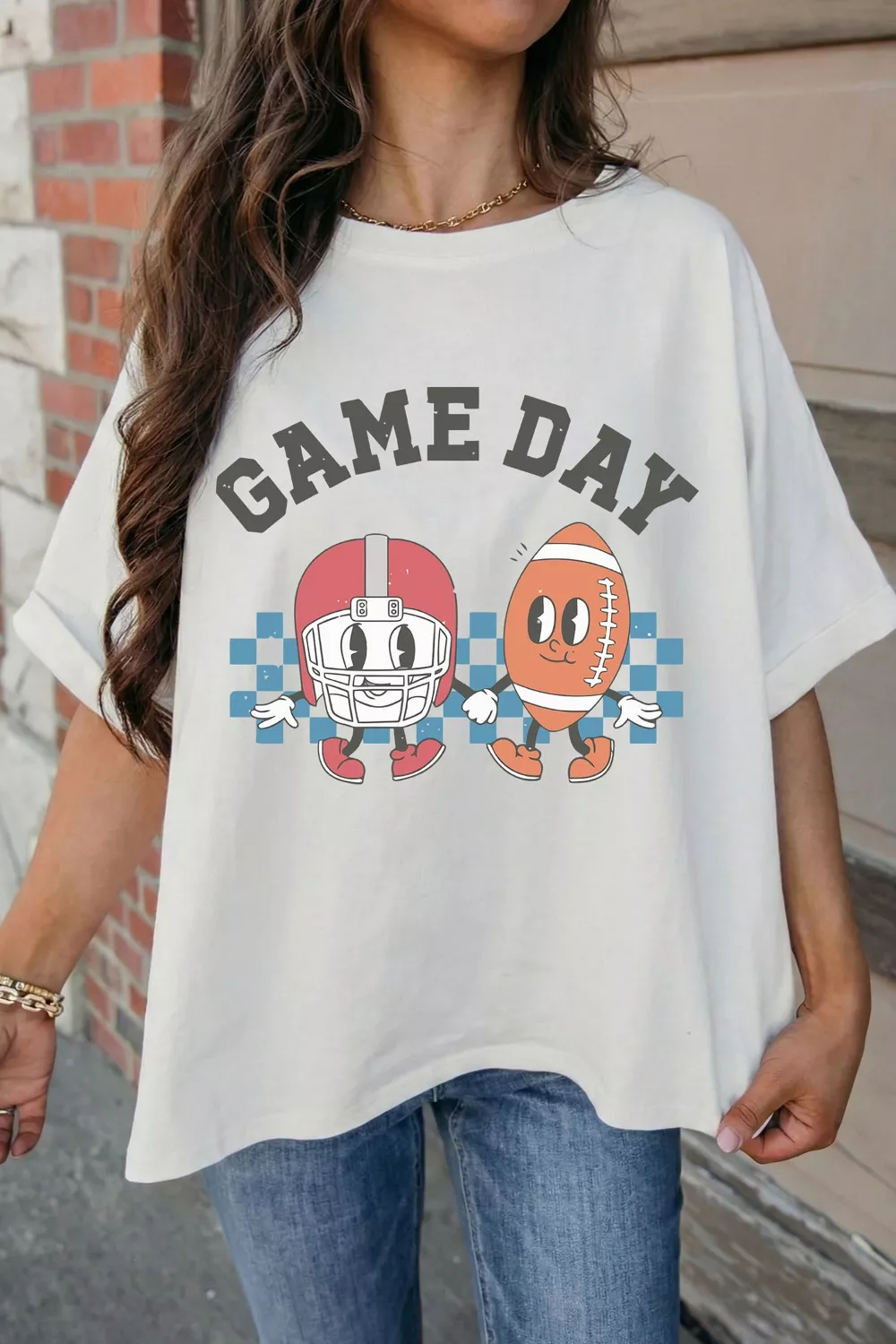 Game Day Football Graphic Casual Loose T Shirt - Image 3