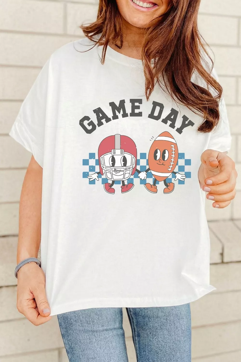 Game Day Football Graphic Casual Loose T Shirt - Image 4