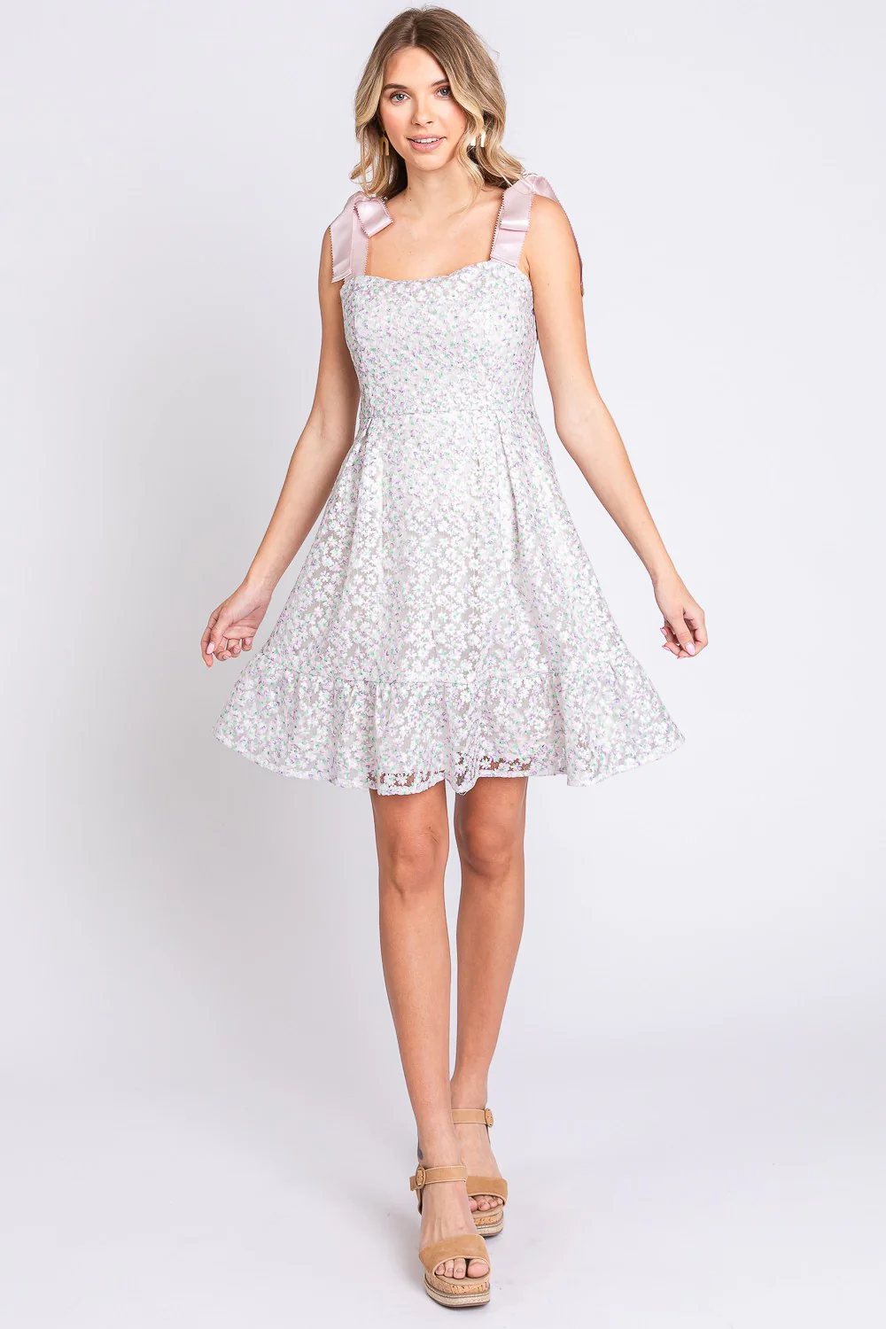 GeeGee Mesh Floral Embroidered Sleeveless Dress - Image 5