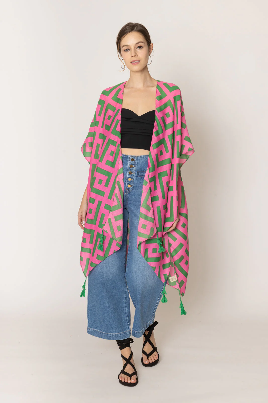 Geometric Print Kimono - Image 4