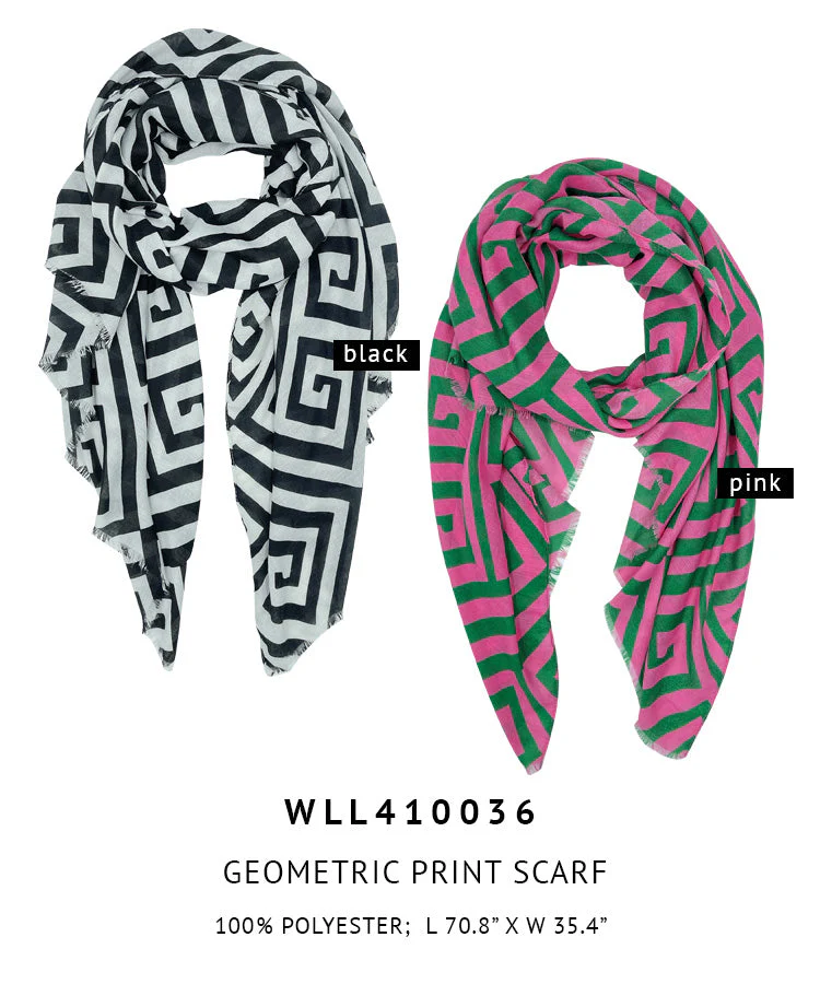 Geometric Print Scarf - Image 3
