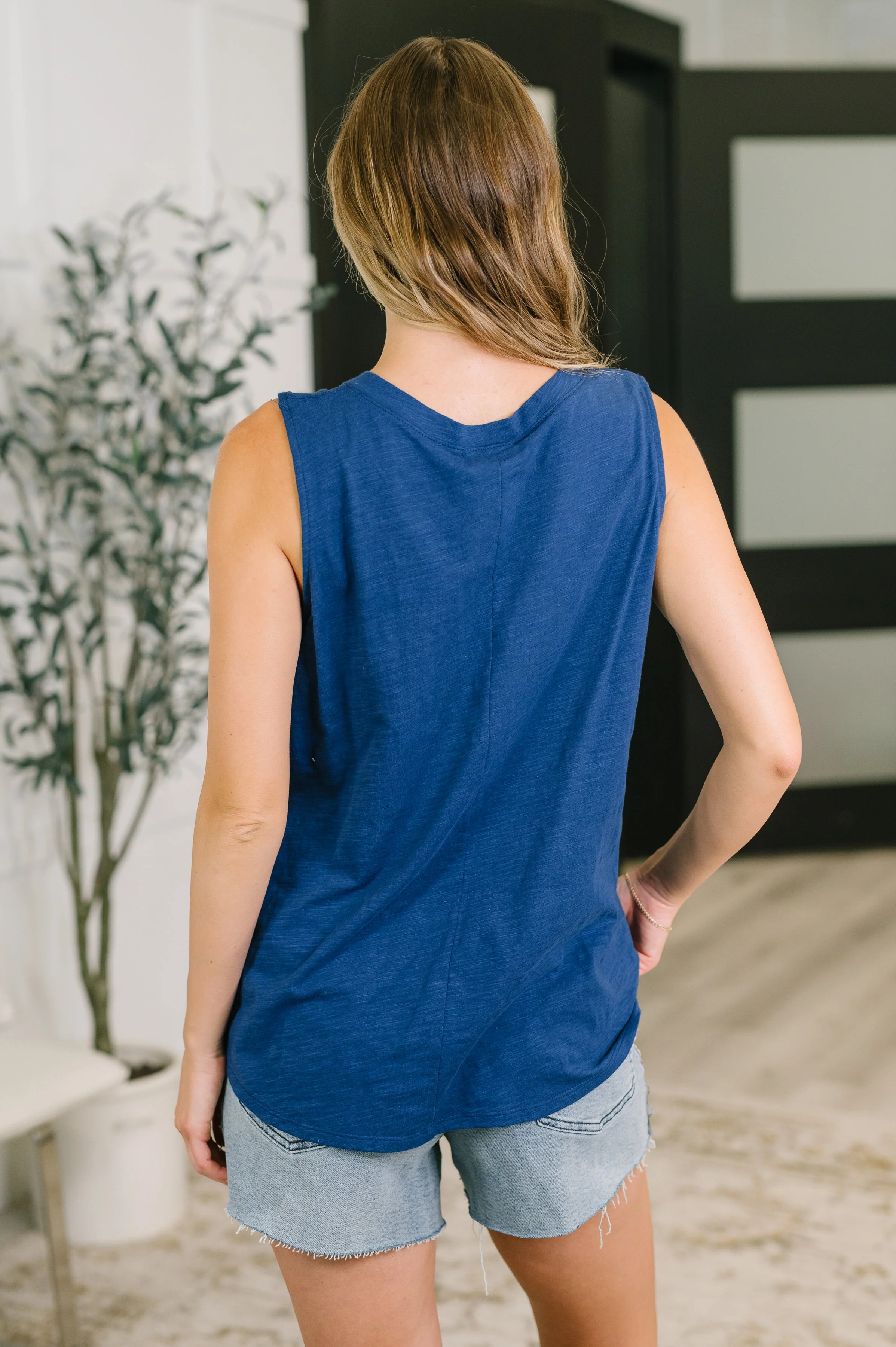 Getting Good V-Neck Tank in Navy - Image 5