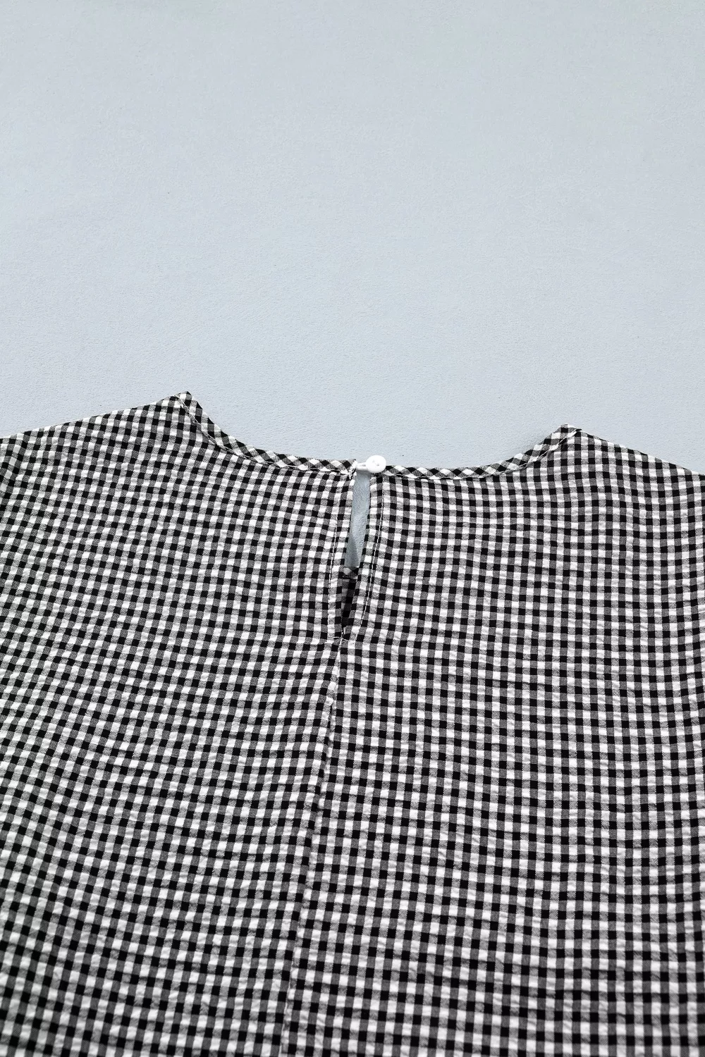 Gingham Bow Half Sleeve Blouse - Image 12