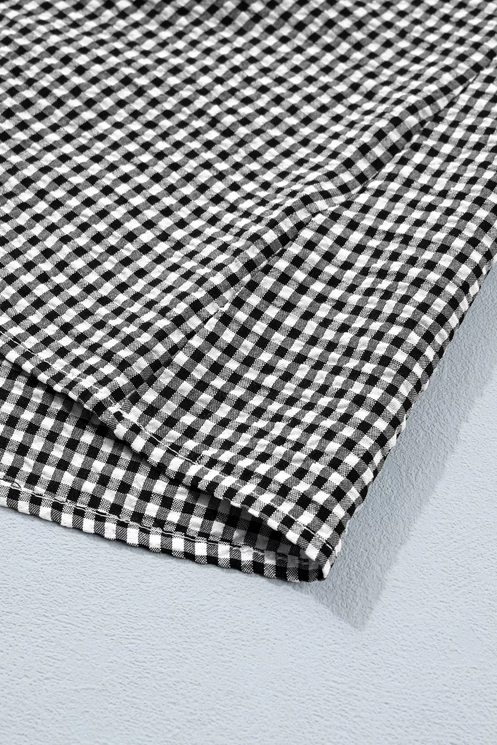 Gingham Bow Half Sleeve Blouse - Image 16