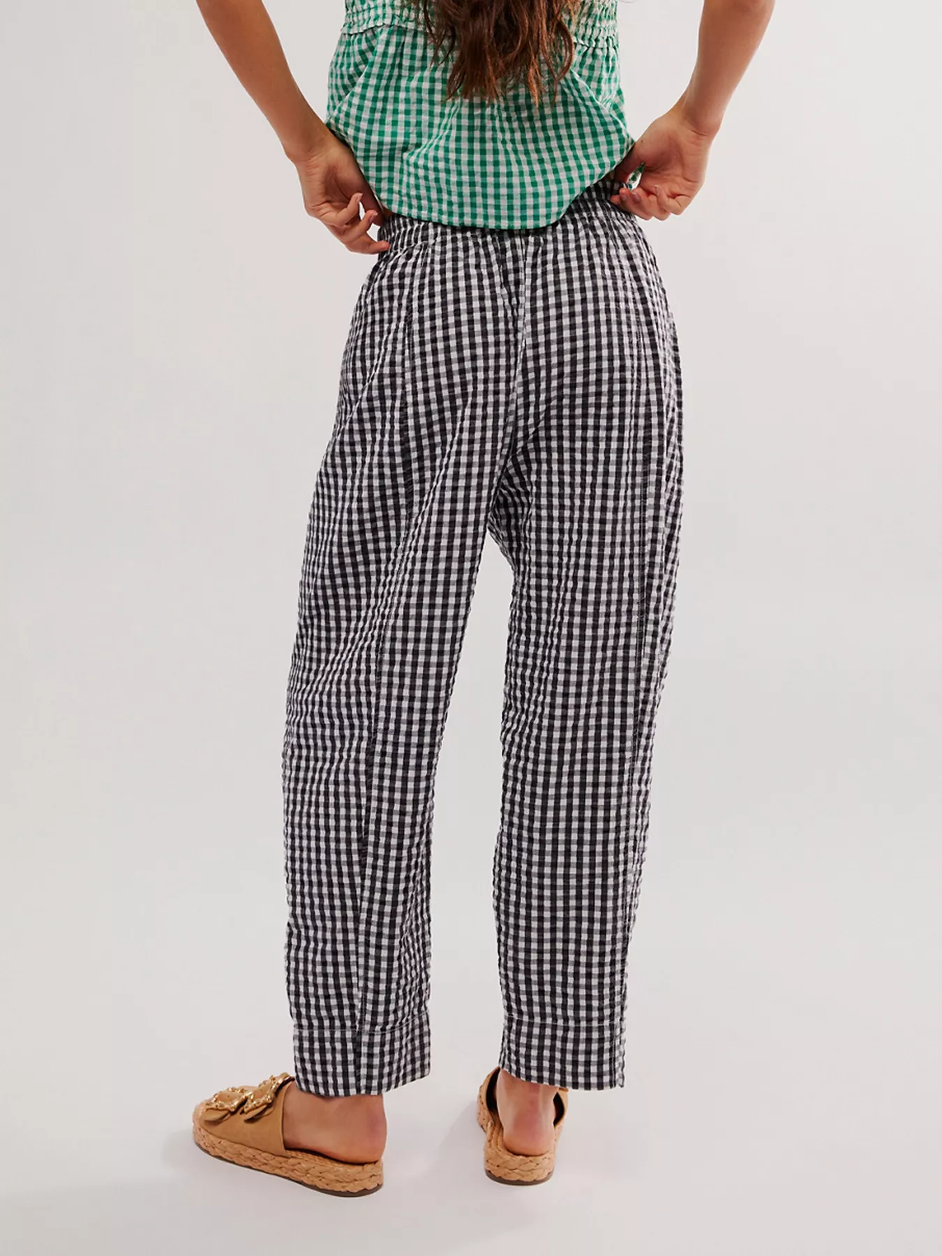 Gingham Relaxed Fit Pants - Image 5