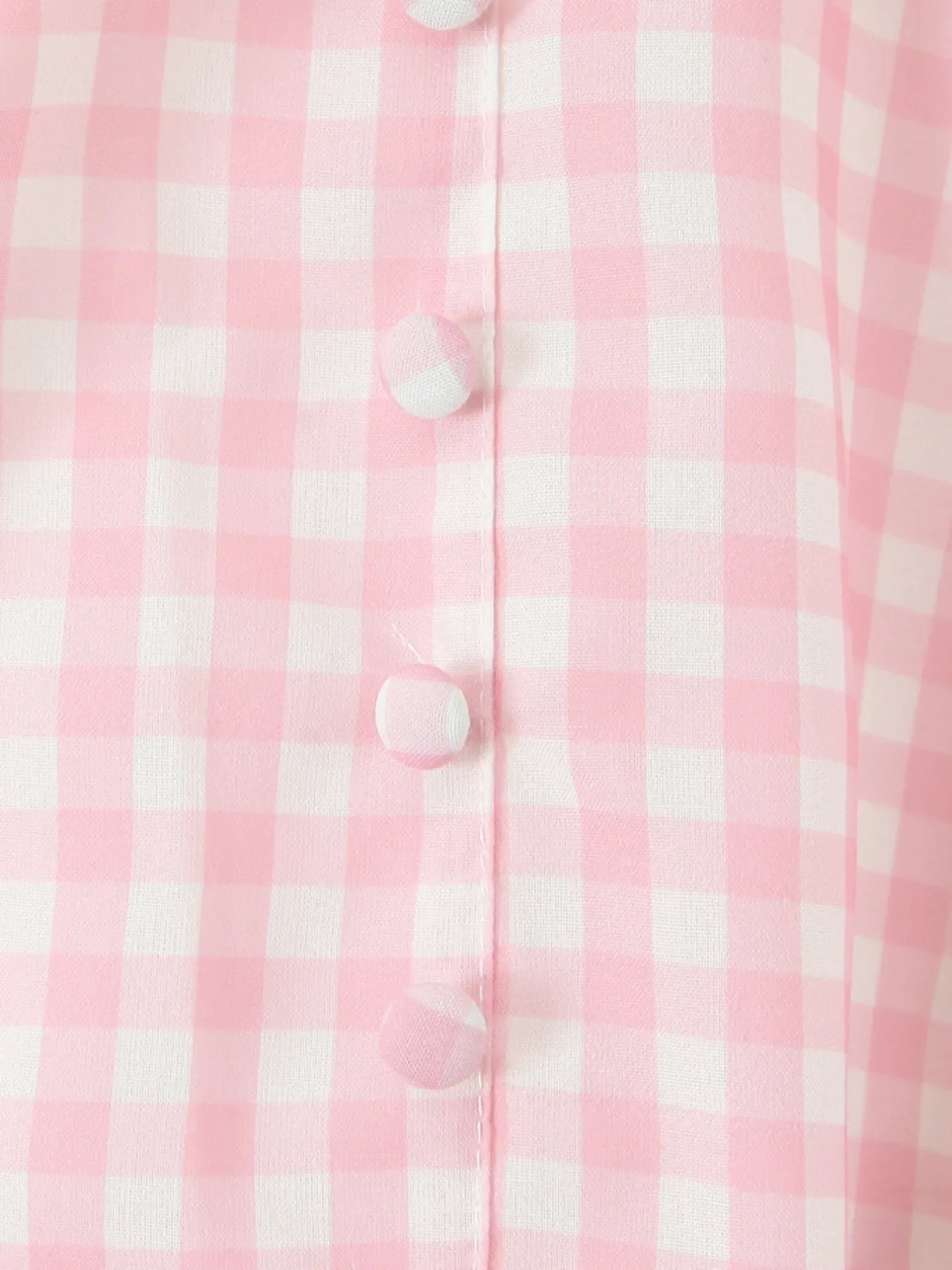 Gingham Ruffle Mini Dress with Lace Trim - Image 9
