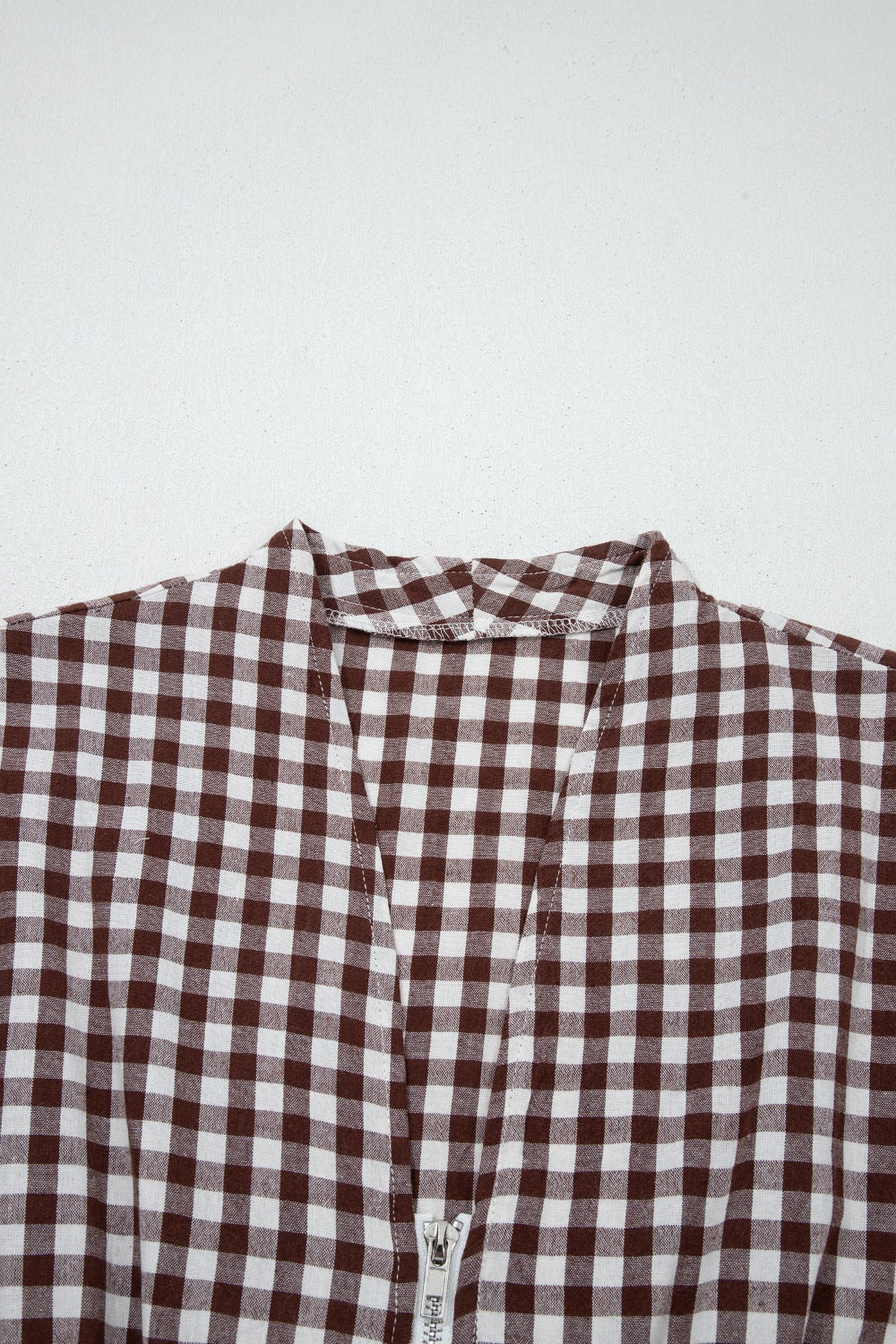 Gingham Zip-Front Midi Dress - Image 10