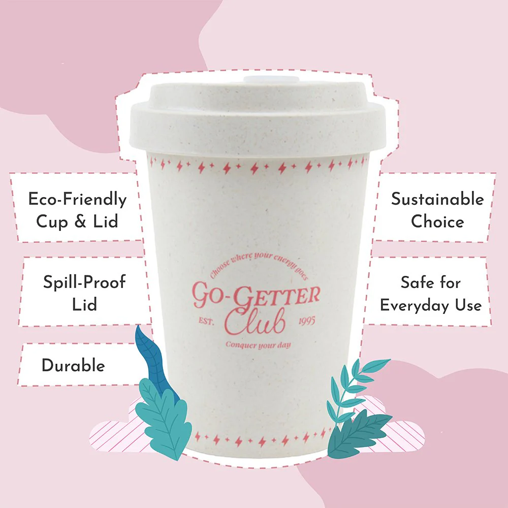 Go-Getter Club 16 oz. Eco-Friendly Coffee Cup - Recycled Coffee Grounds - Image 2