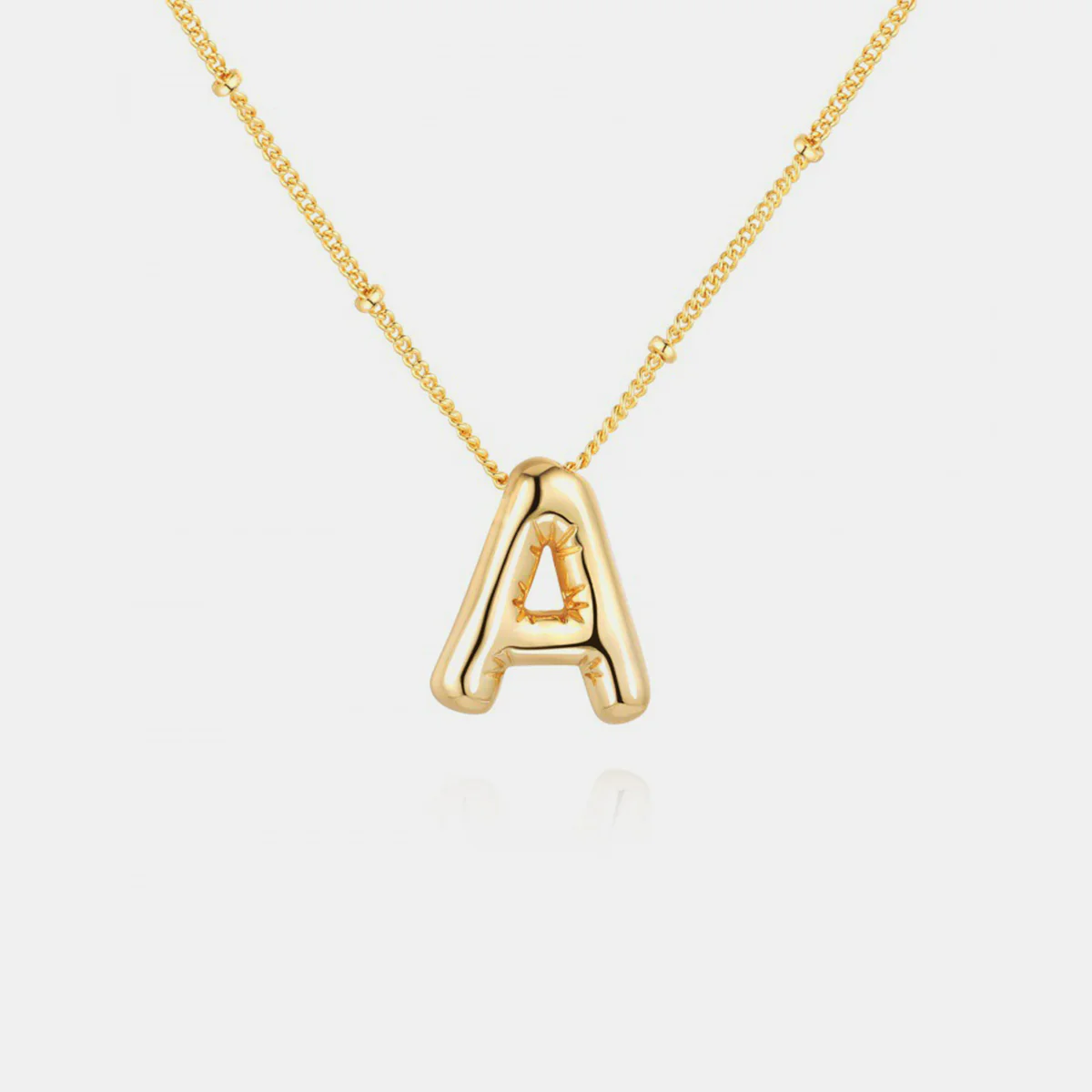 Gold-Plated Letter Pendant Necklace