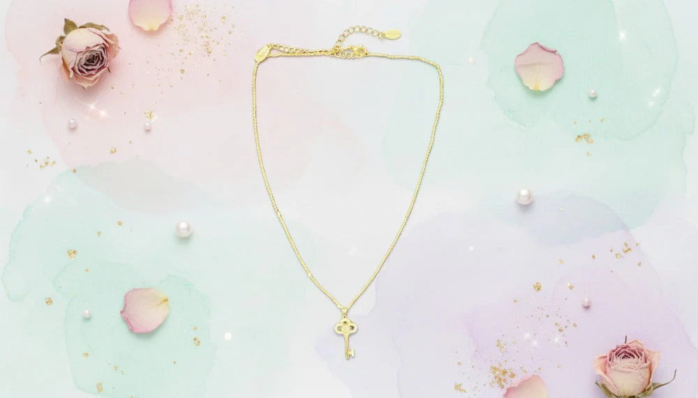 Golden Key Pendant Necklace