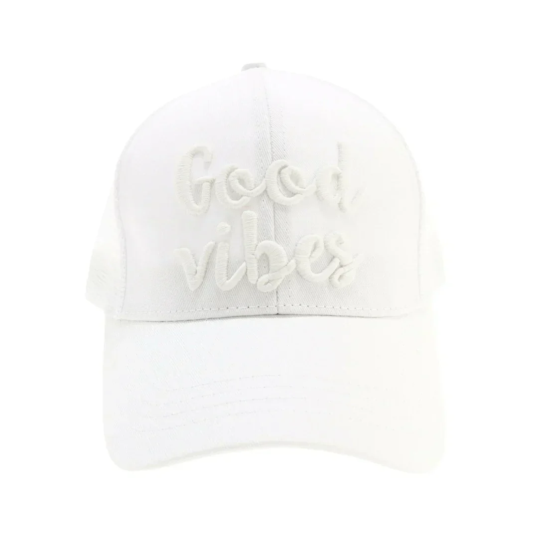 Good Vibes Mesh Back High Ponytail C.C Ball Cap - Image 5