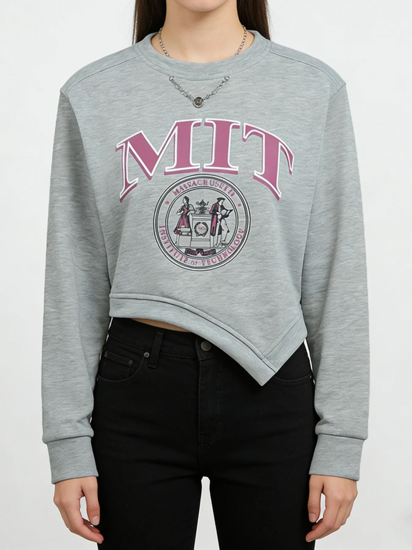 Graphic Round Neck Cropped Sweatshirt - Image 4