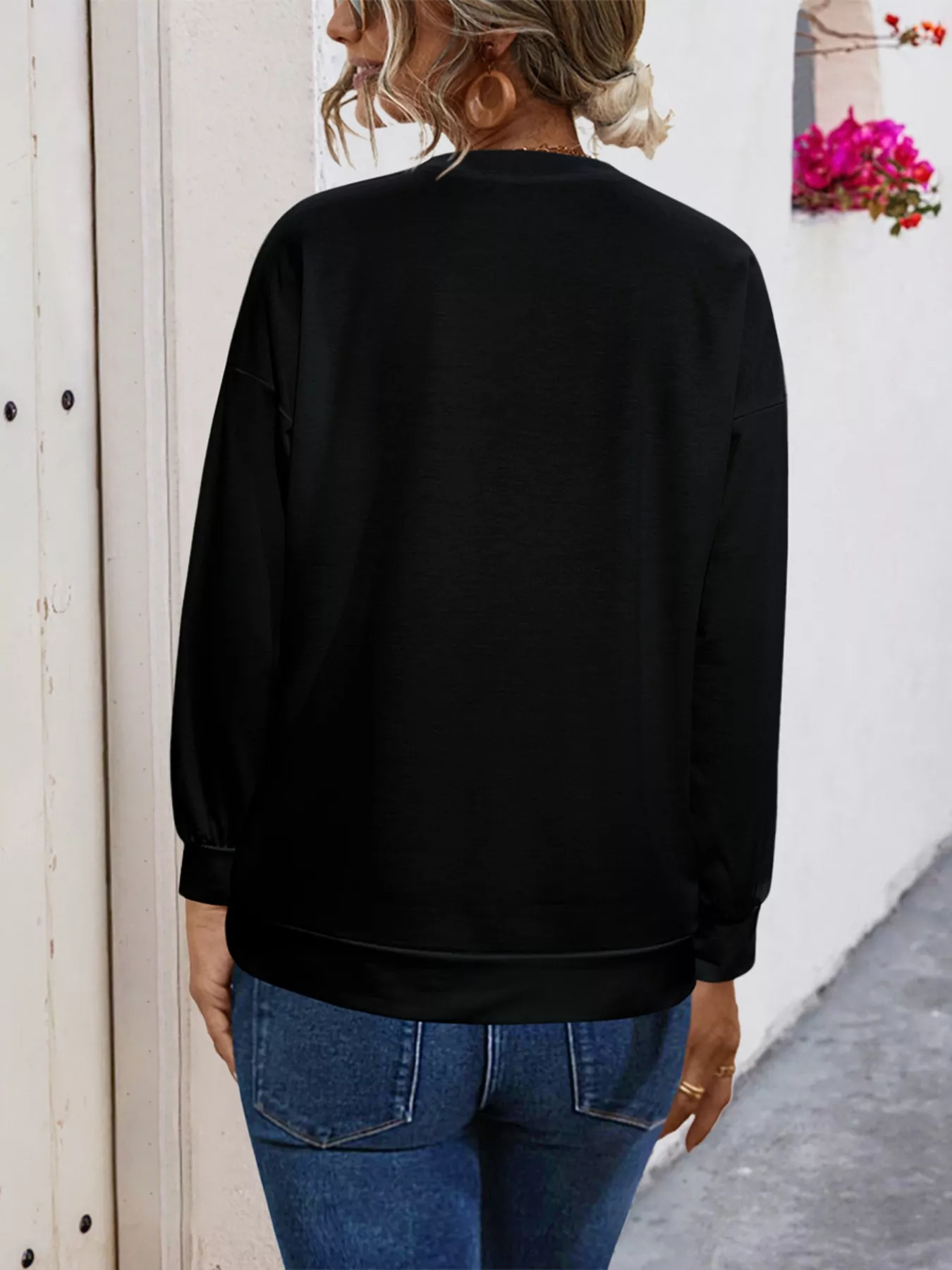 Graphic Round Neck Dropped Shoulder T-Shirt - Image 10