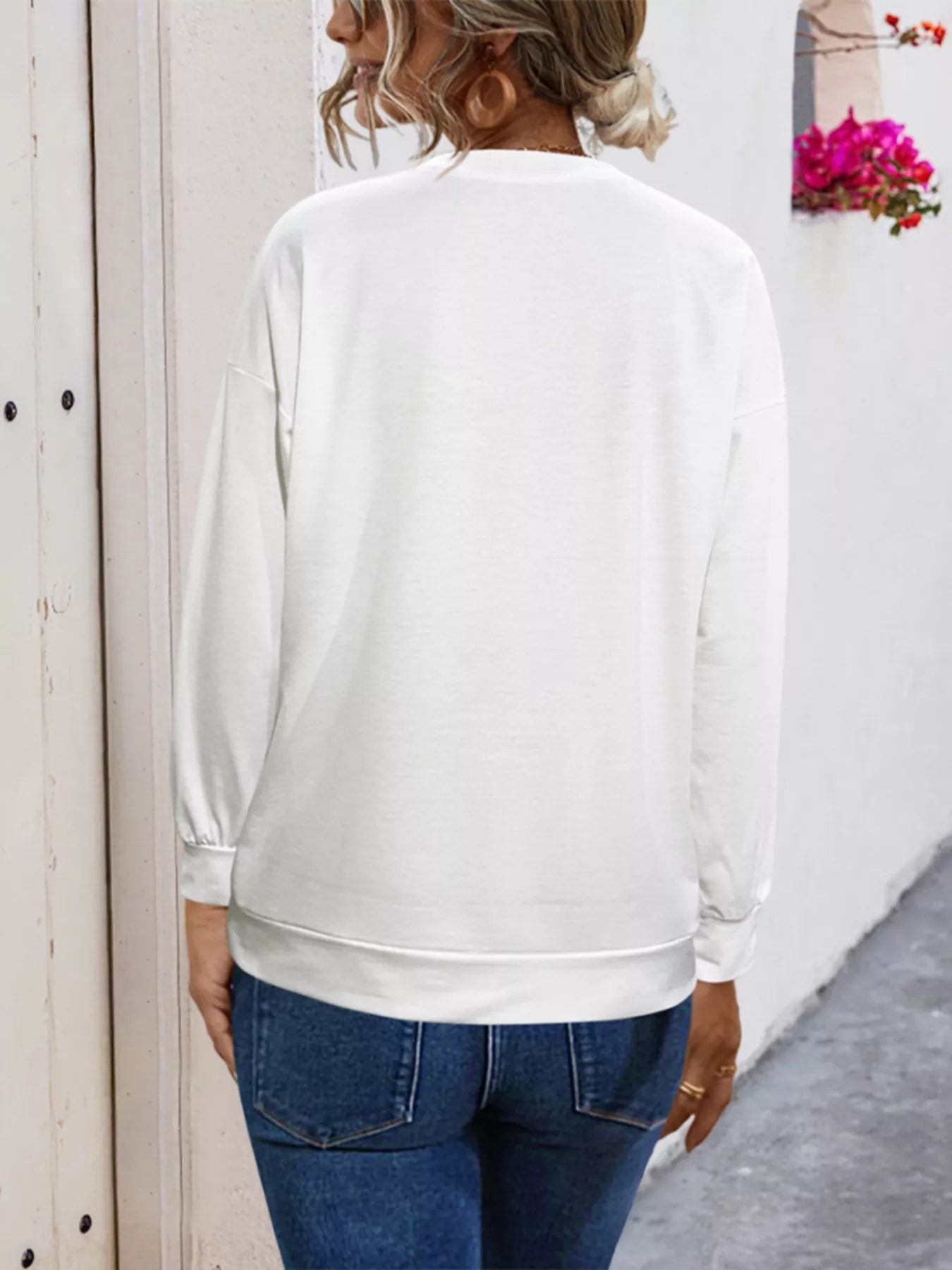 Graphic Round Neck Dropped Shoulder T-Shirt - Image 19