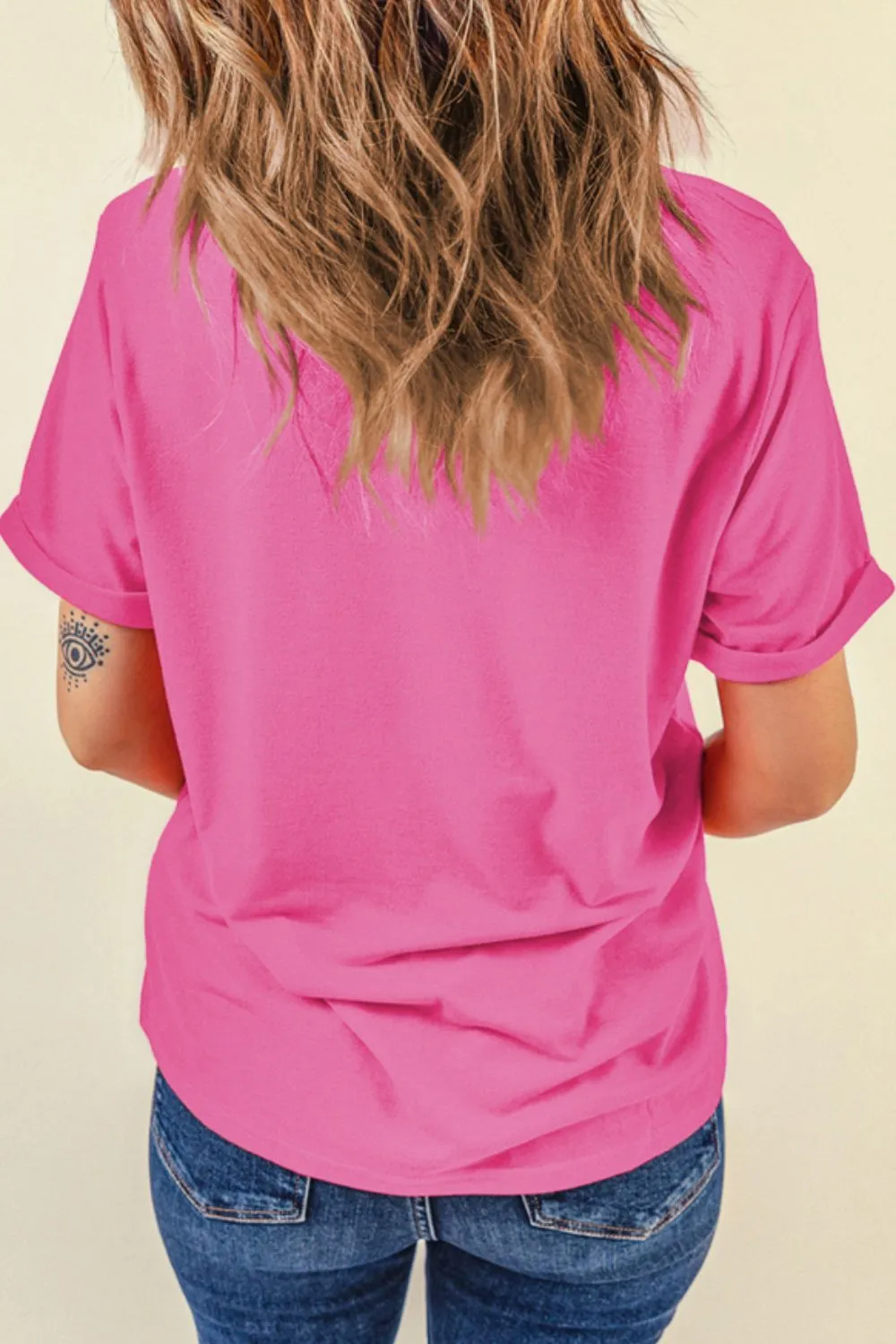 Graphic Round Neck Short Sleeve T-Shirt - Image 3