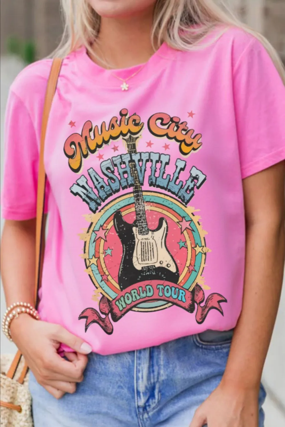 Graphic Round Neck Short Sleeve T-Shirt - Image 4