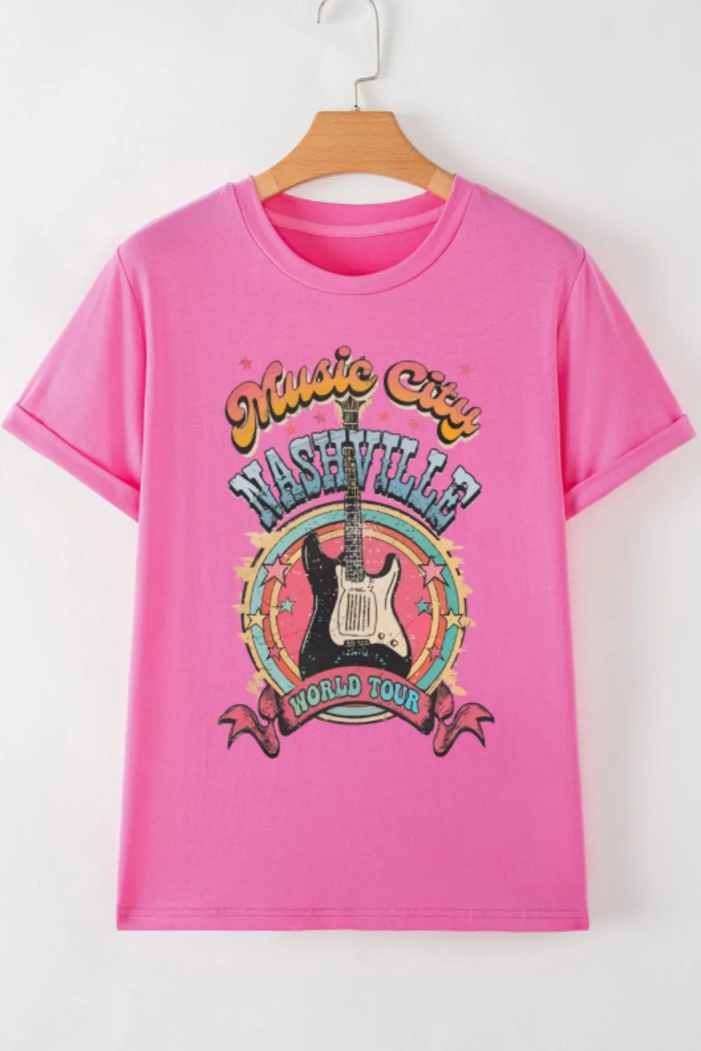 Graphic Round Neck Short Sleeve T-Shirt - Image 5