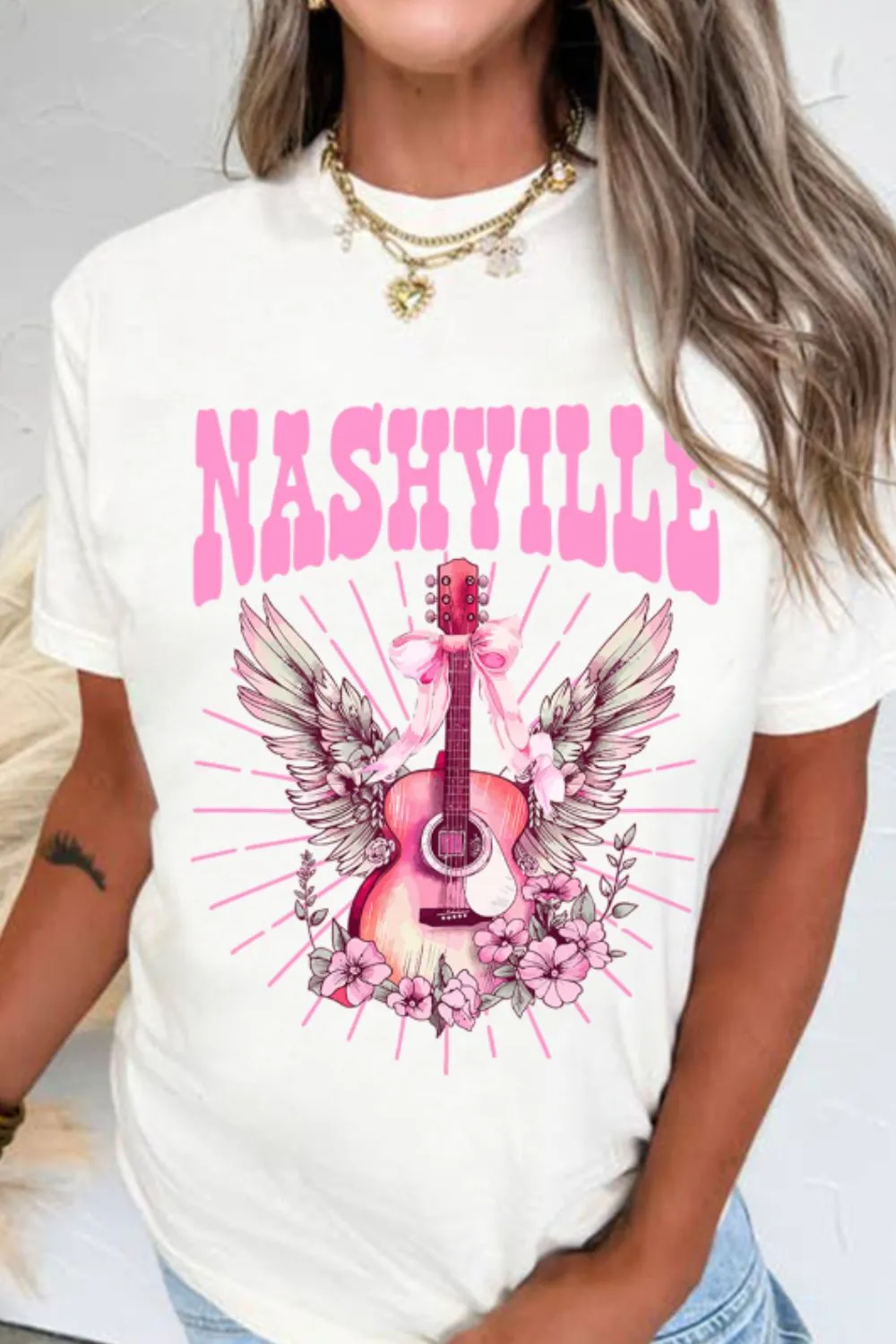 Graphic Round Neck Short Sleeve T-Shirt - Image 2