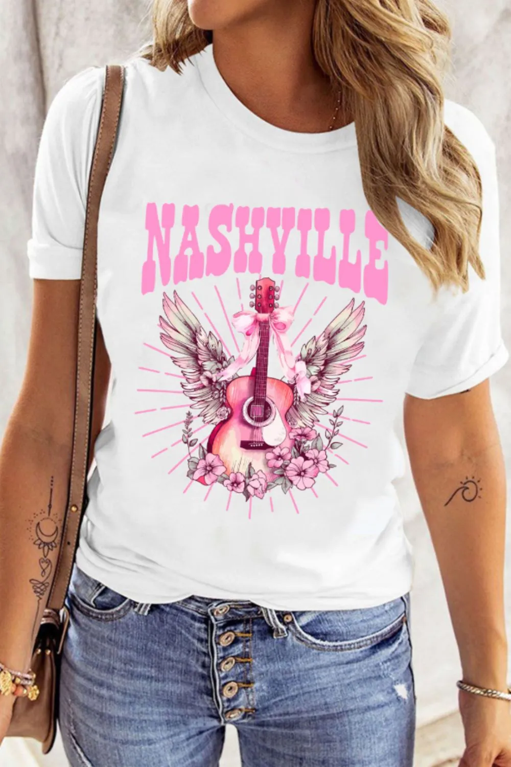 Graphic Round Neck Short Sleeve T-Shirt - Image 3
