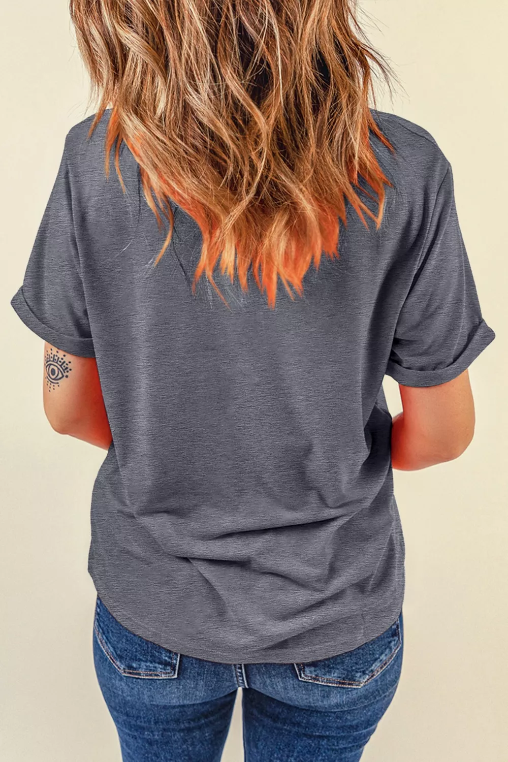 Graphic Round Neck Short Sleeve T-Shirt - Image 3