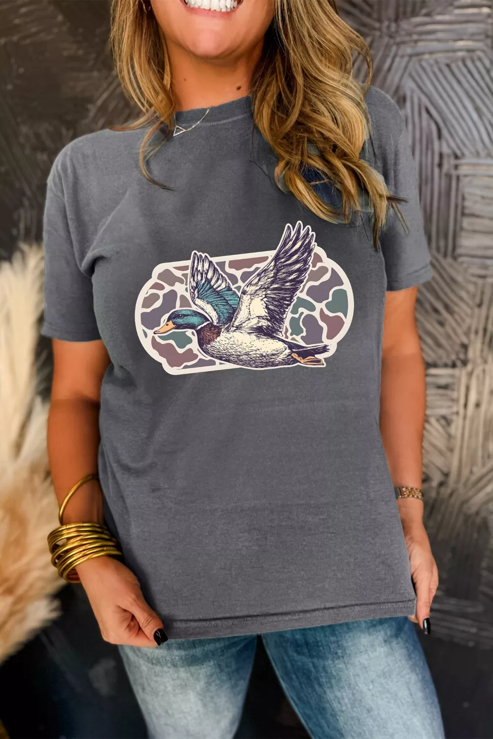 Graphic Round Neck Short Sleeve T-Shirt - Image 5
