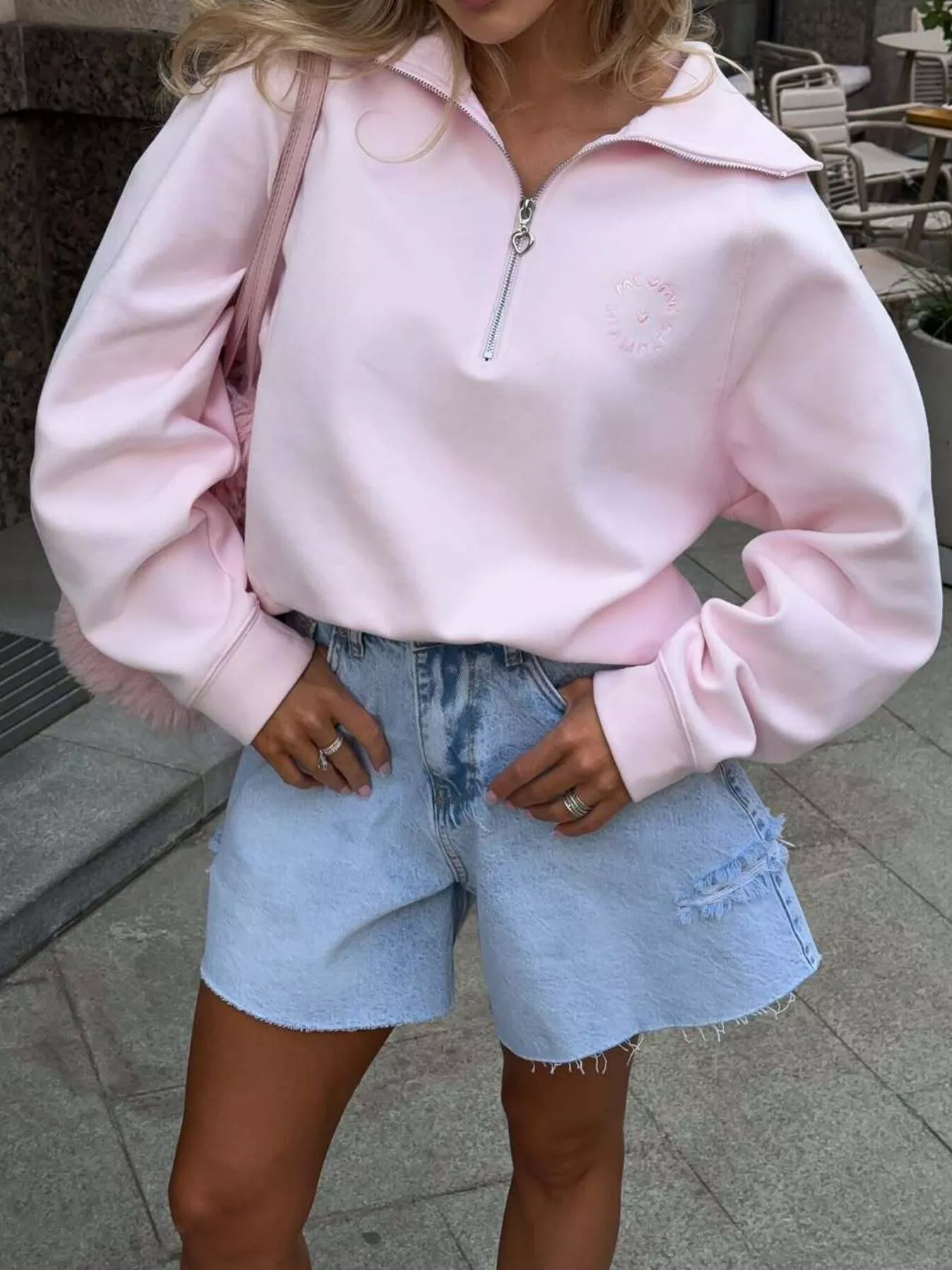 Half Zip Long Sleeve Sweatshirt - Image 2
