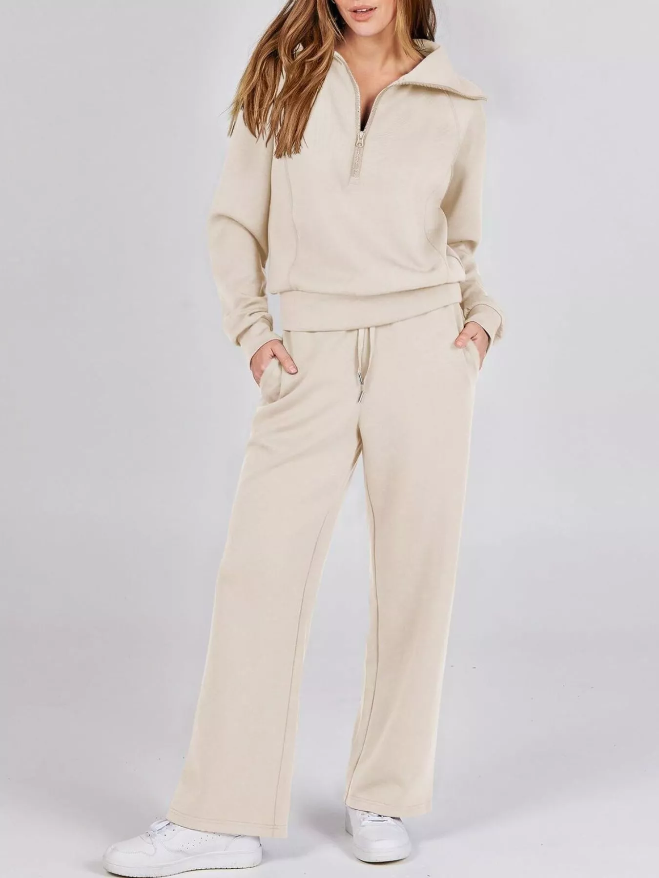 Half Zip Sweatshirt and Pants Set - Image 2