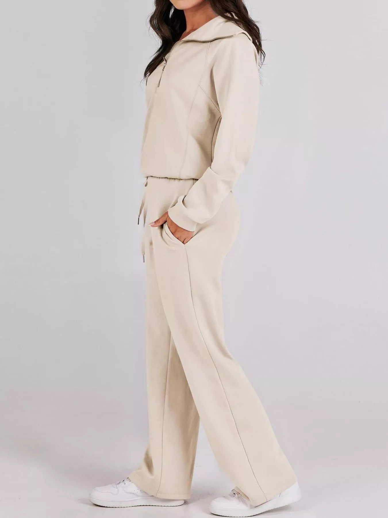 Half Zip Sweatshirt and Pants Set - Image 3