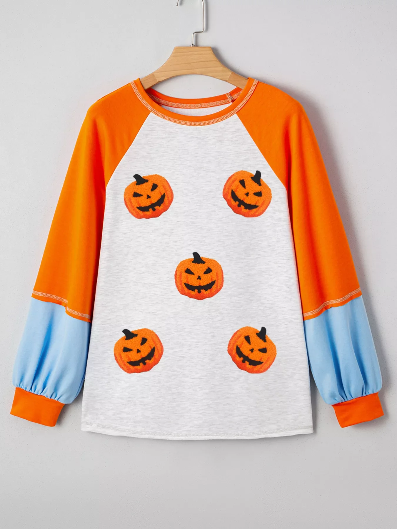 Halloween Pumpkin Print Long Sleeve T-Shirt - Image 2