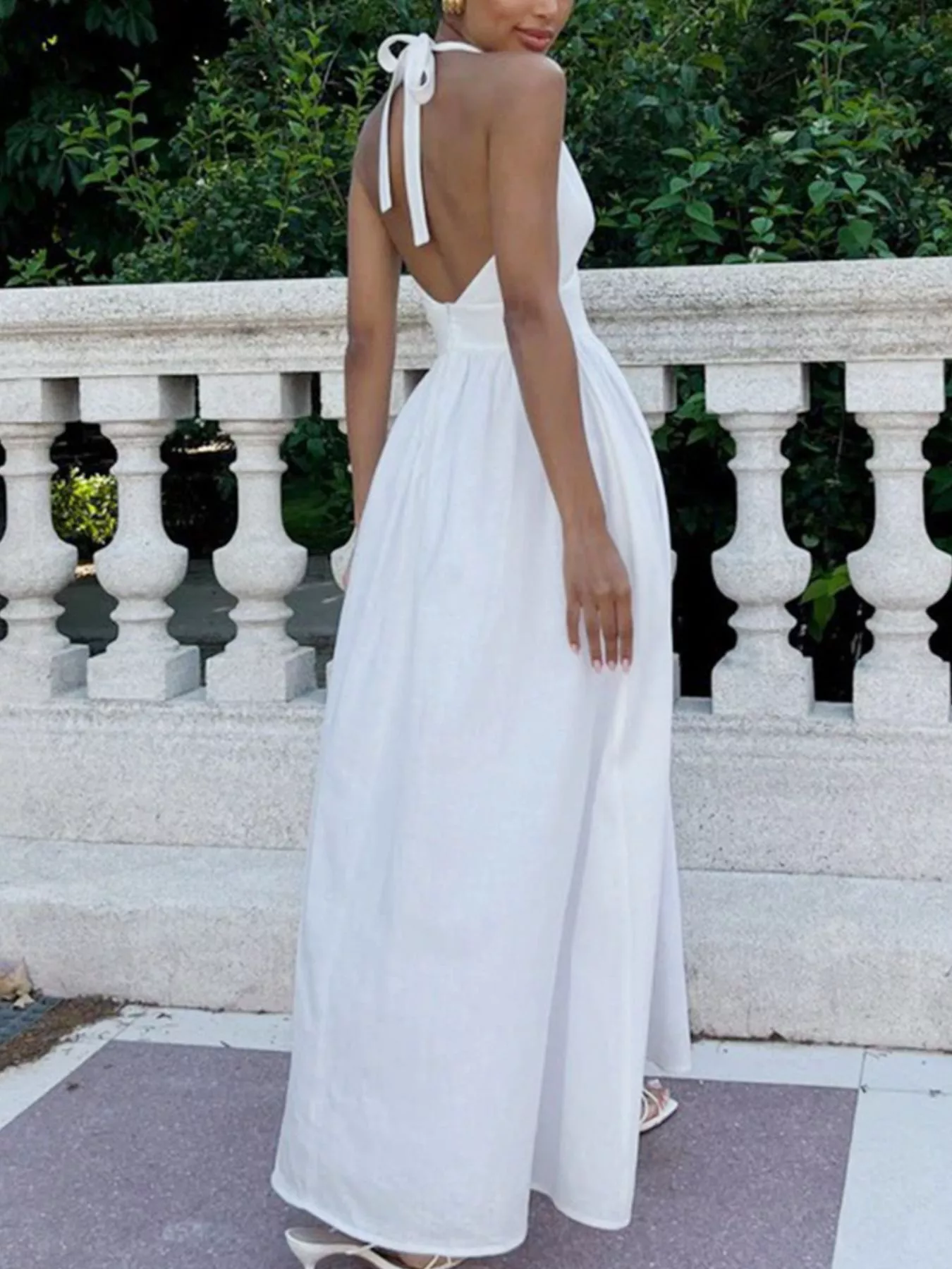 Halter Neck Flowy Maxi Dress - Image 9