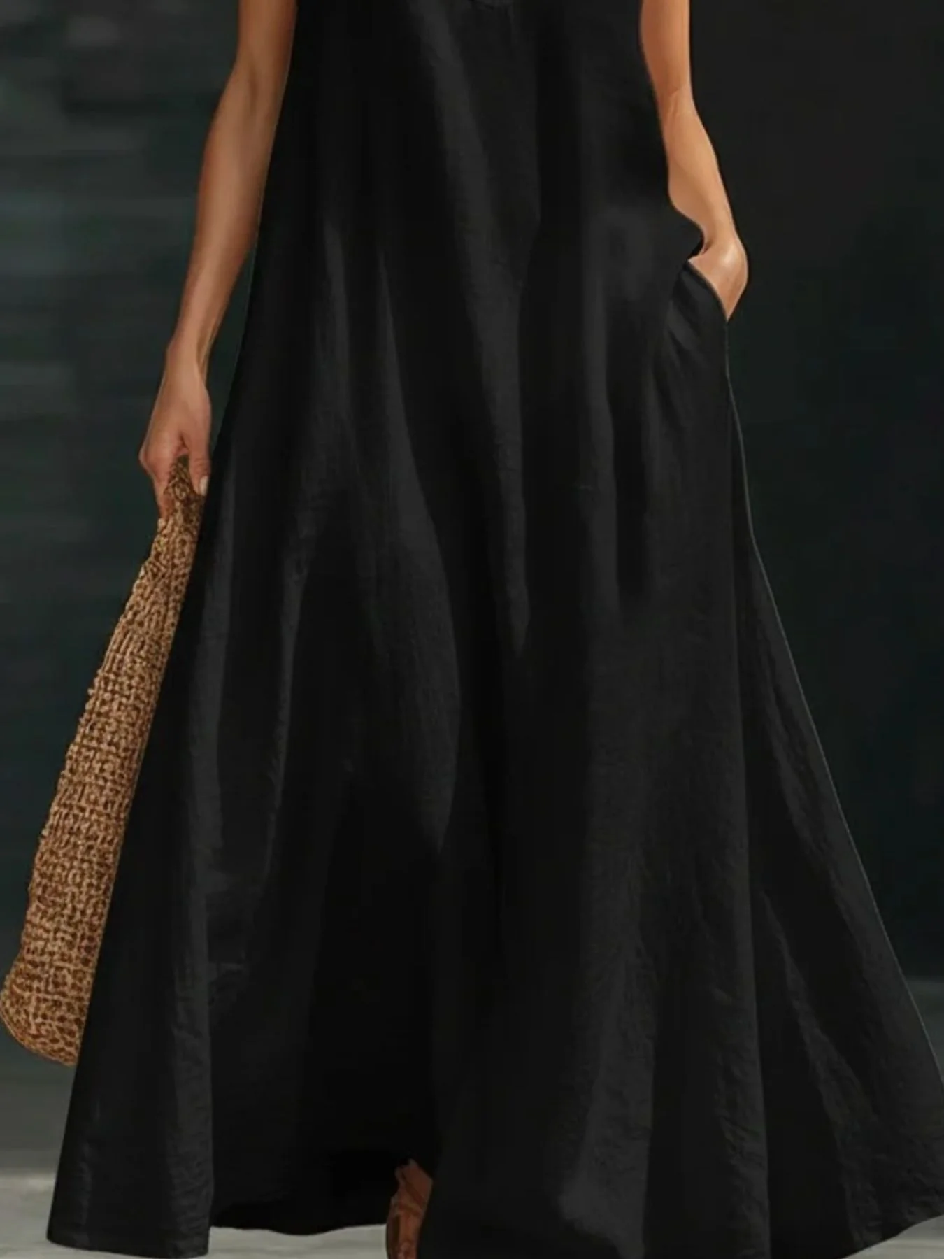 Halter Neck Maxi Dress with Pockets - Image 3