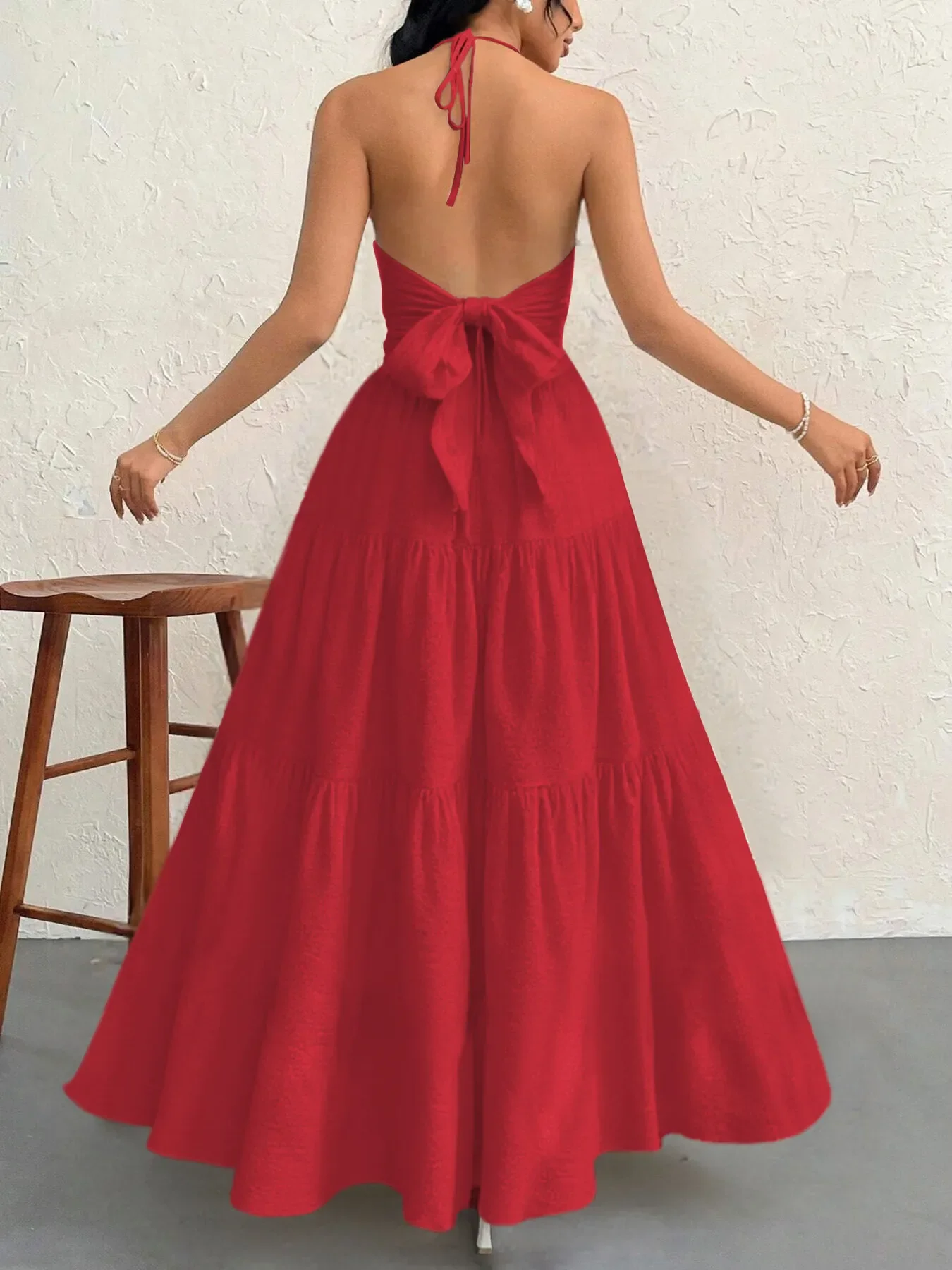 Halter Neck Tiered Maxi Dress - Image 12