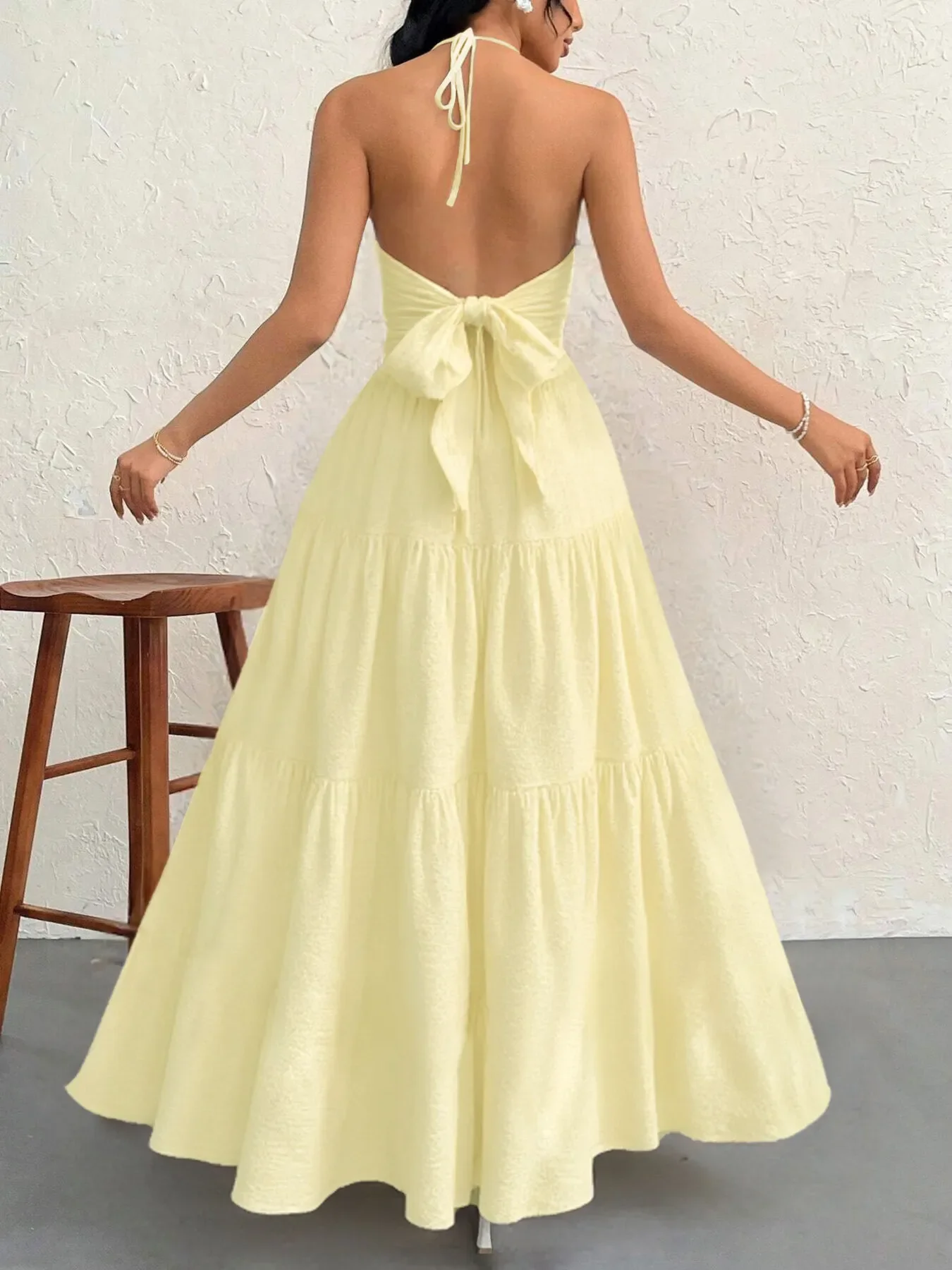 Halter Neck Tiered Maxi Dress - Image 7
