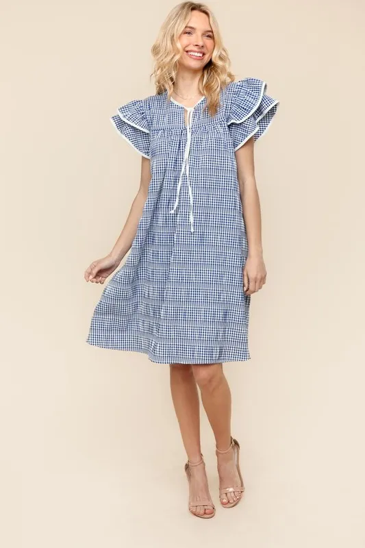 Haptics Double Ruffle Sleeve Dress with Side Pockets - Image 6