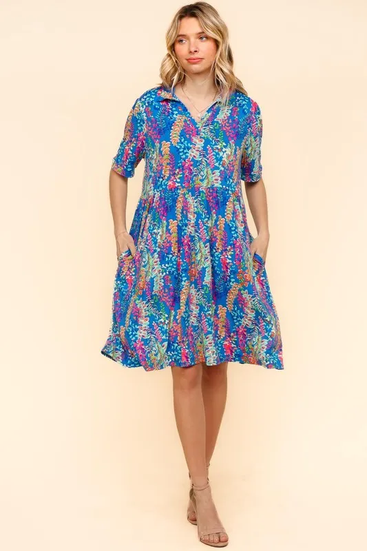 Haptics Johnny Collar Babydoll Dress with Side Pockets - Image 4