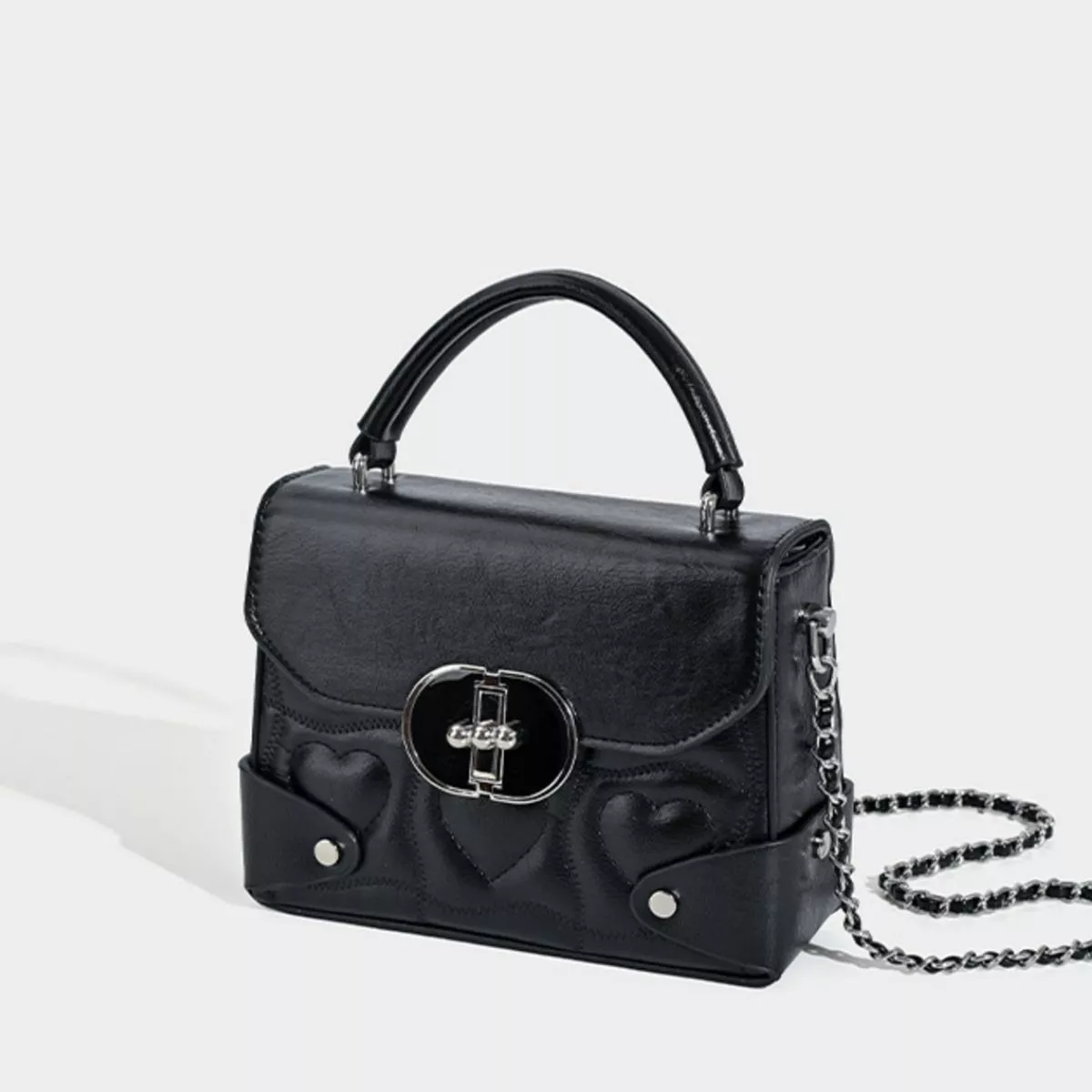 Heart-Embossed Flap Crossbody Bag - Image 2