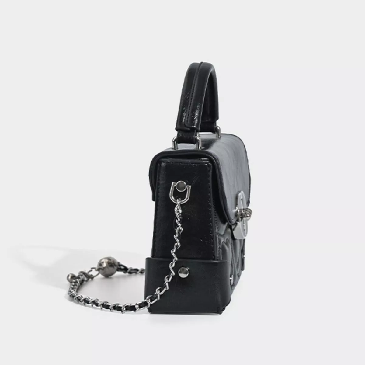 Heart-Embossed Flap Crossbody Bag - Image 3