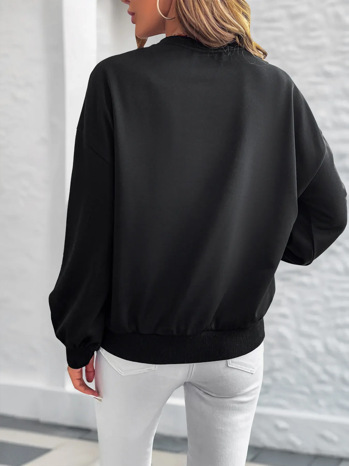 Heart Print Long Sleeve Sweatshirt - Image 6