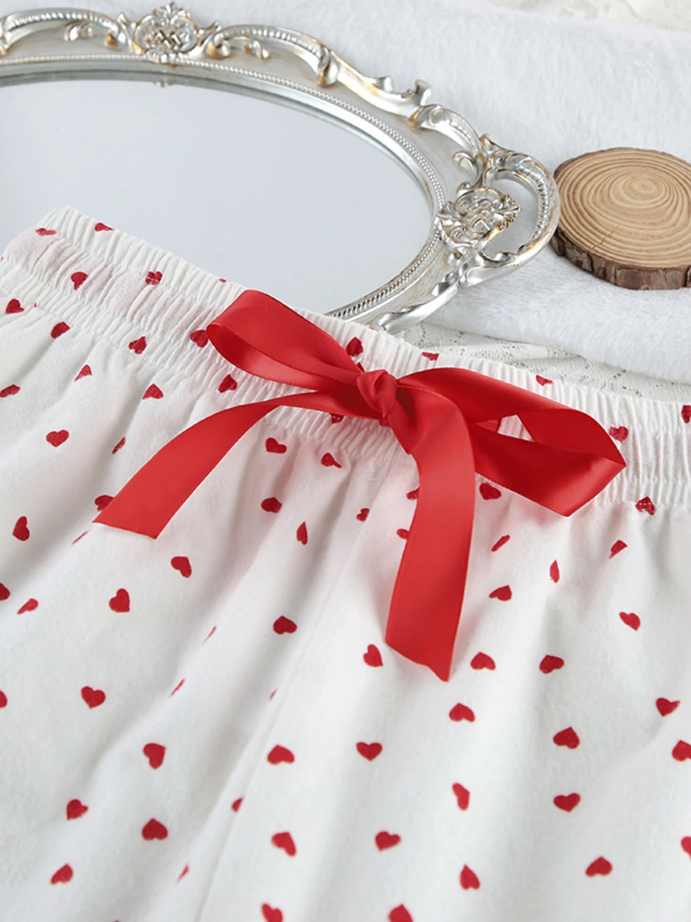 Heart Print Long Sleeve Top and Pants Lounge Set - Image 13