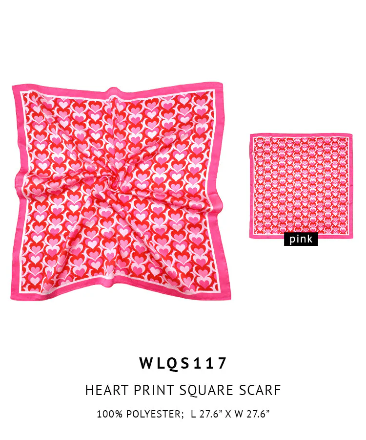 Heart Print Square Scarf - Image 4