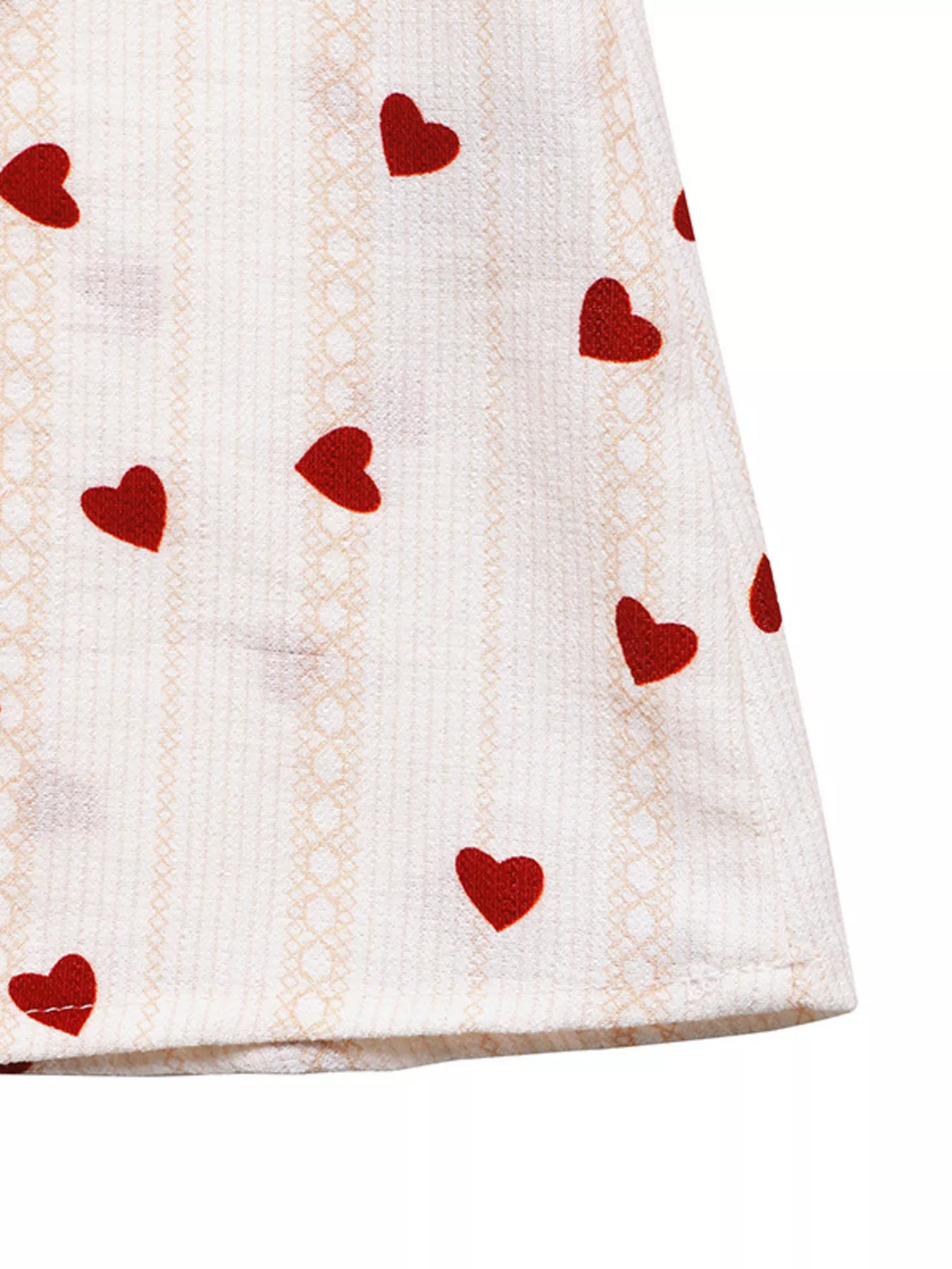 Heart Print Tie Shoulder A-Line Mini Dress - Image 9