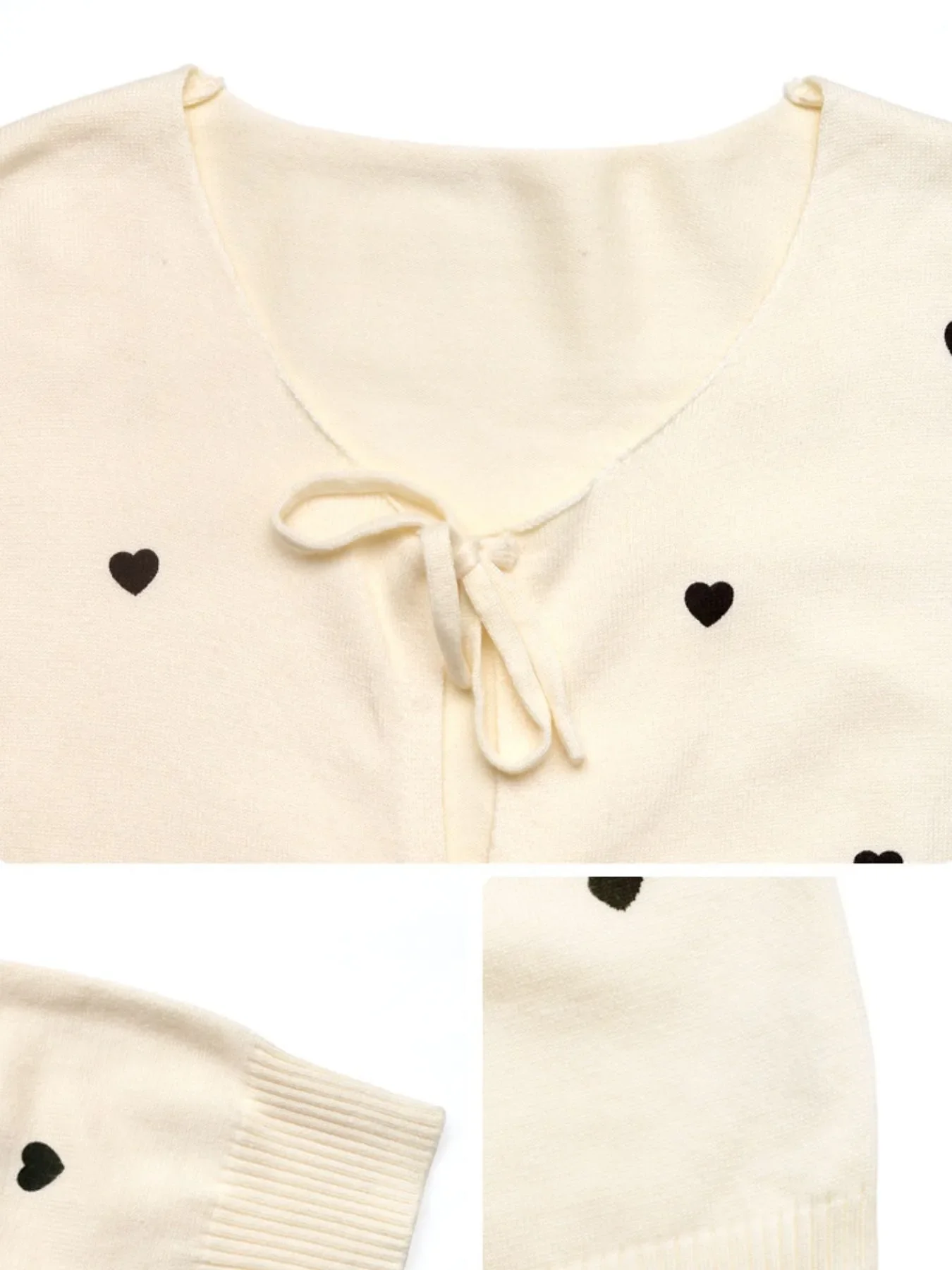 Heart Tie-Front Long Sleeve Cardigan - Image 7
