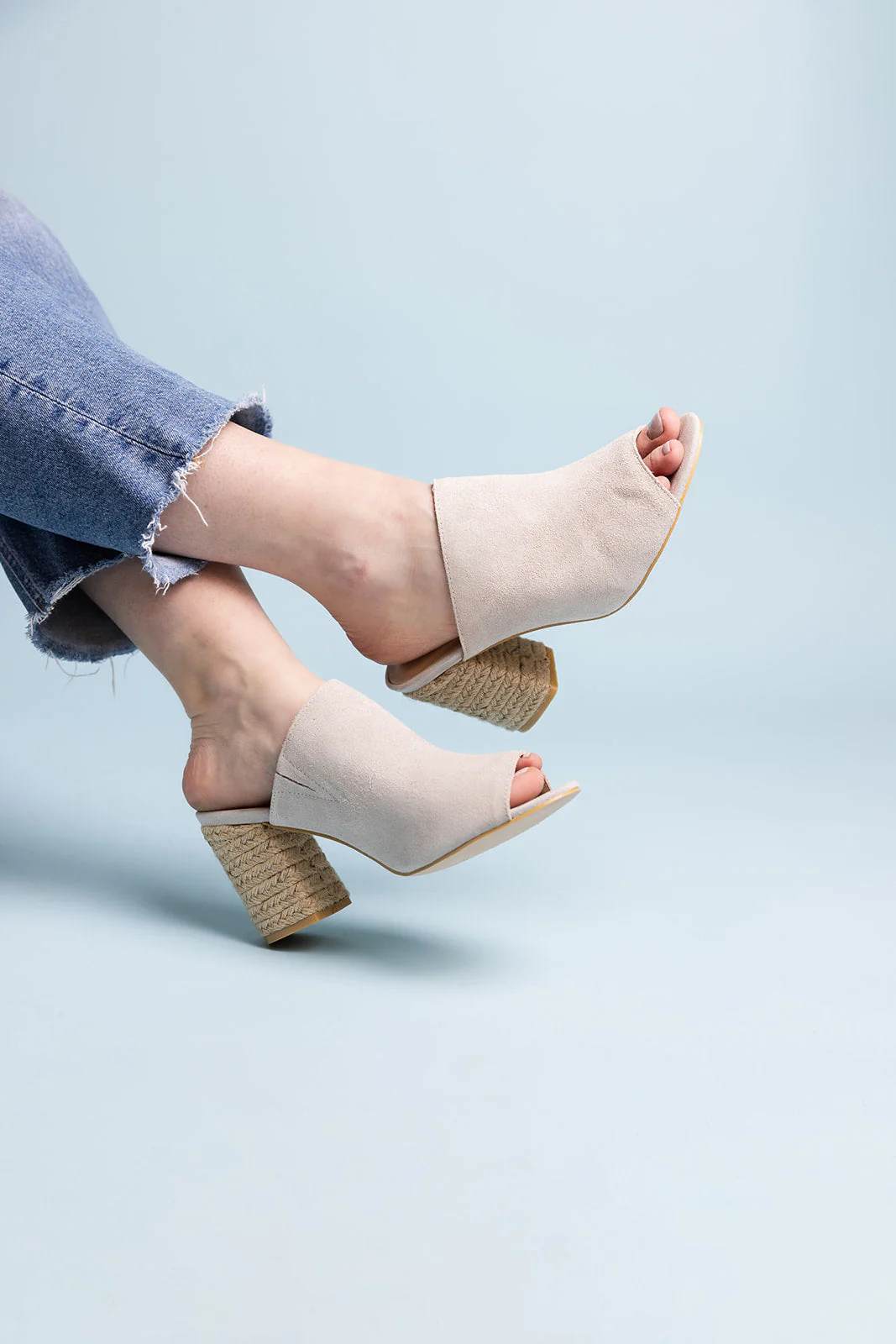 Helena Heeled Sandal in Ice Suede - Image 4