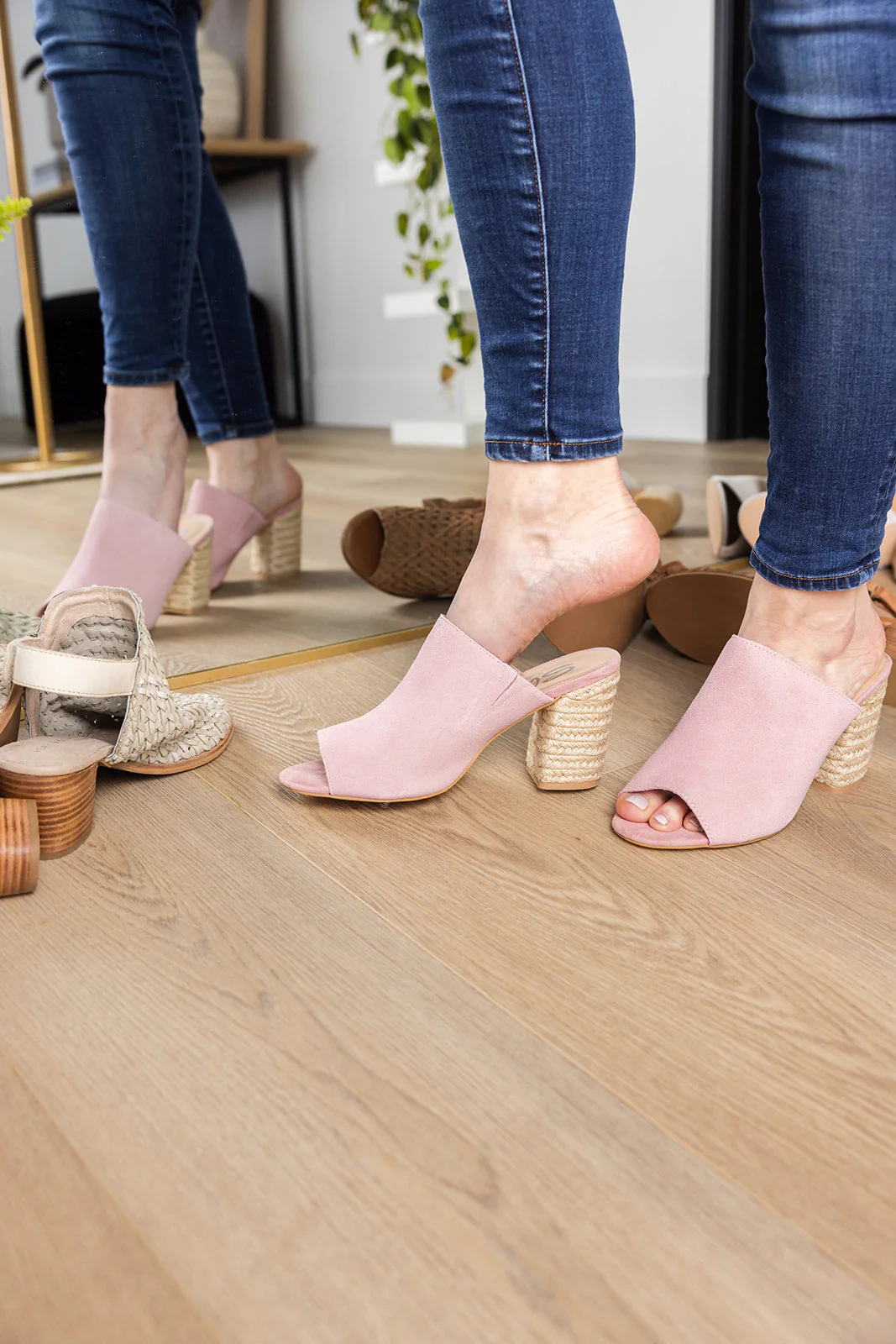 Helena Heeled Sandal in Ice Suede - Image 7